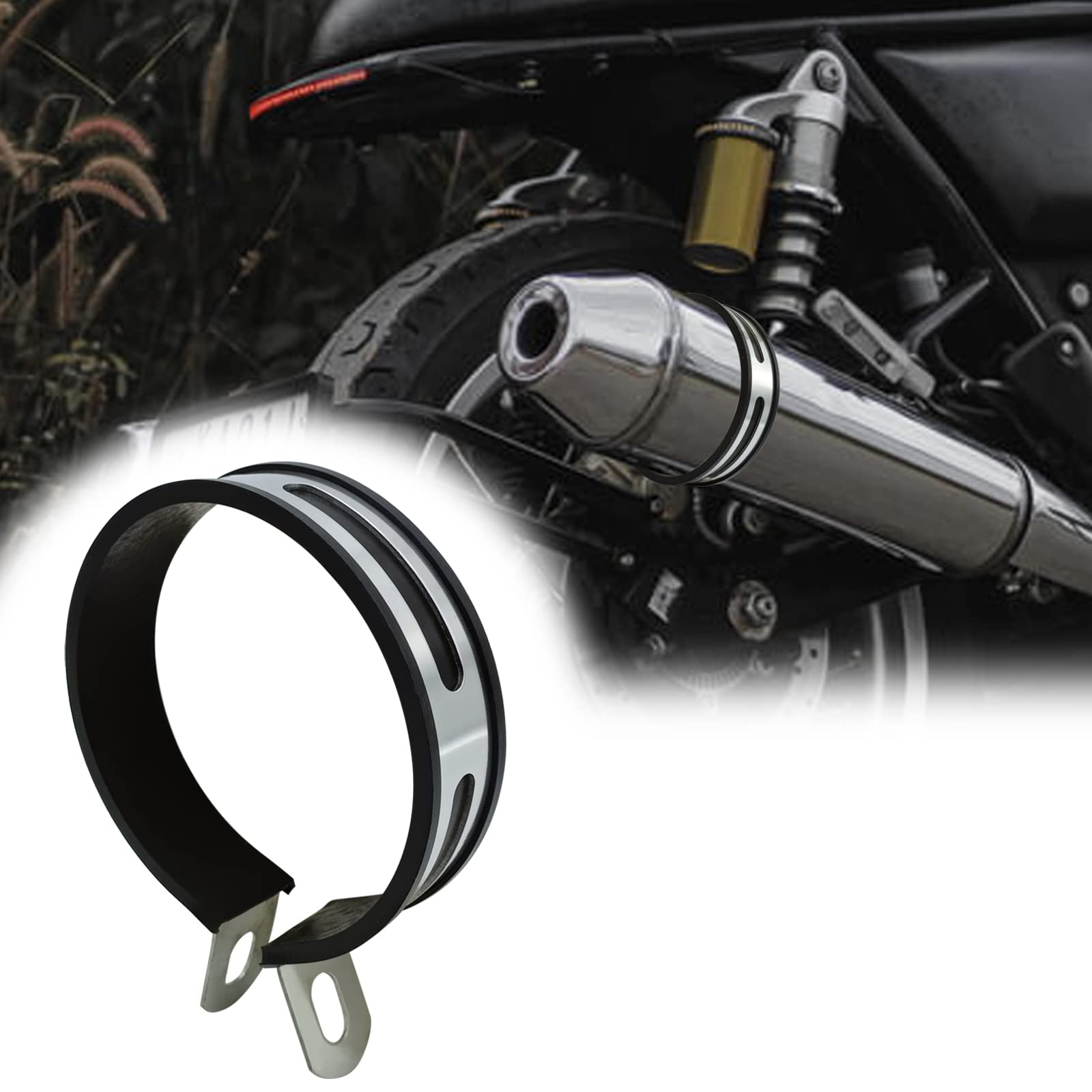 Universal Half Round Motorcycle Exhaust Clip Motorcycle Exhaust Muffler Pipe Bracket Motorcycle Exhaust Hanger Bracket Muffler Pipe Bracket Suitable For Most Motorcycles