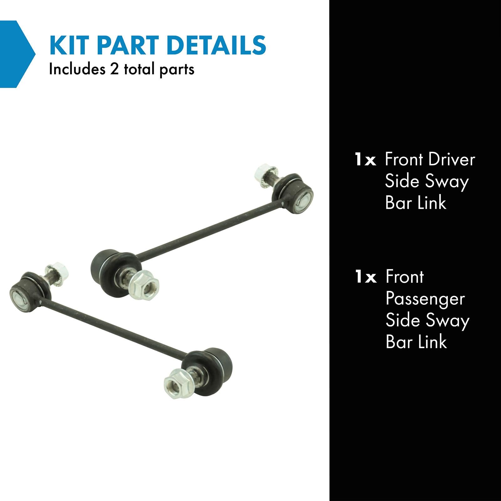 Trq Front Sway Bar Stabilizer Link Set Compatible With 2010-2013 Kia Soul