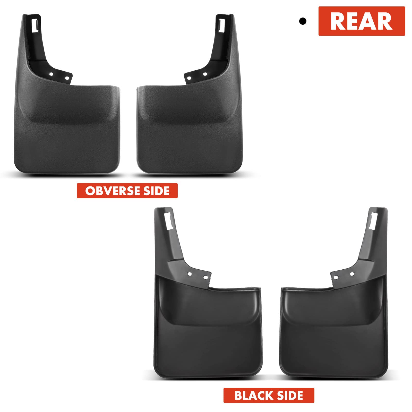 A-Premium Set of 4PCS Mud Flaps Splash Guards Mudguards Mudflaps with Hardware Kits Accessory Compatible with Ford F-150 2021 2022, Pickup, Without Fender Flares, Front LH RH and Rear LH RH
