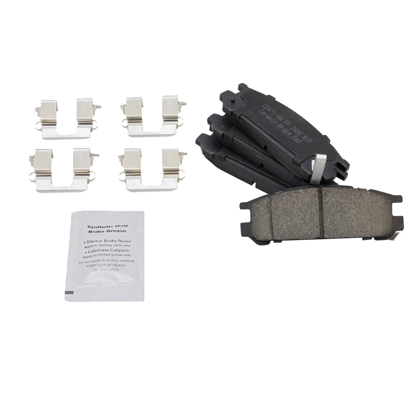 TRQ Rear Brake Pads Ceramic Compatible with 1993-1999 Subaru Impreza 1990-1999 Legacy 1992-1997 SVX