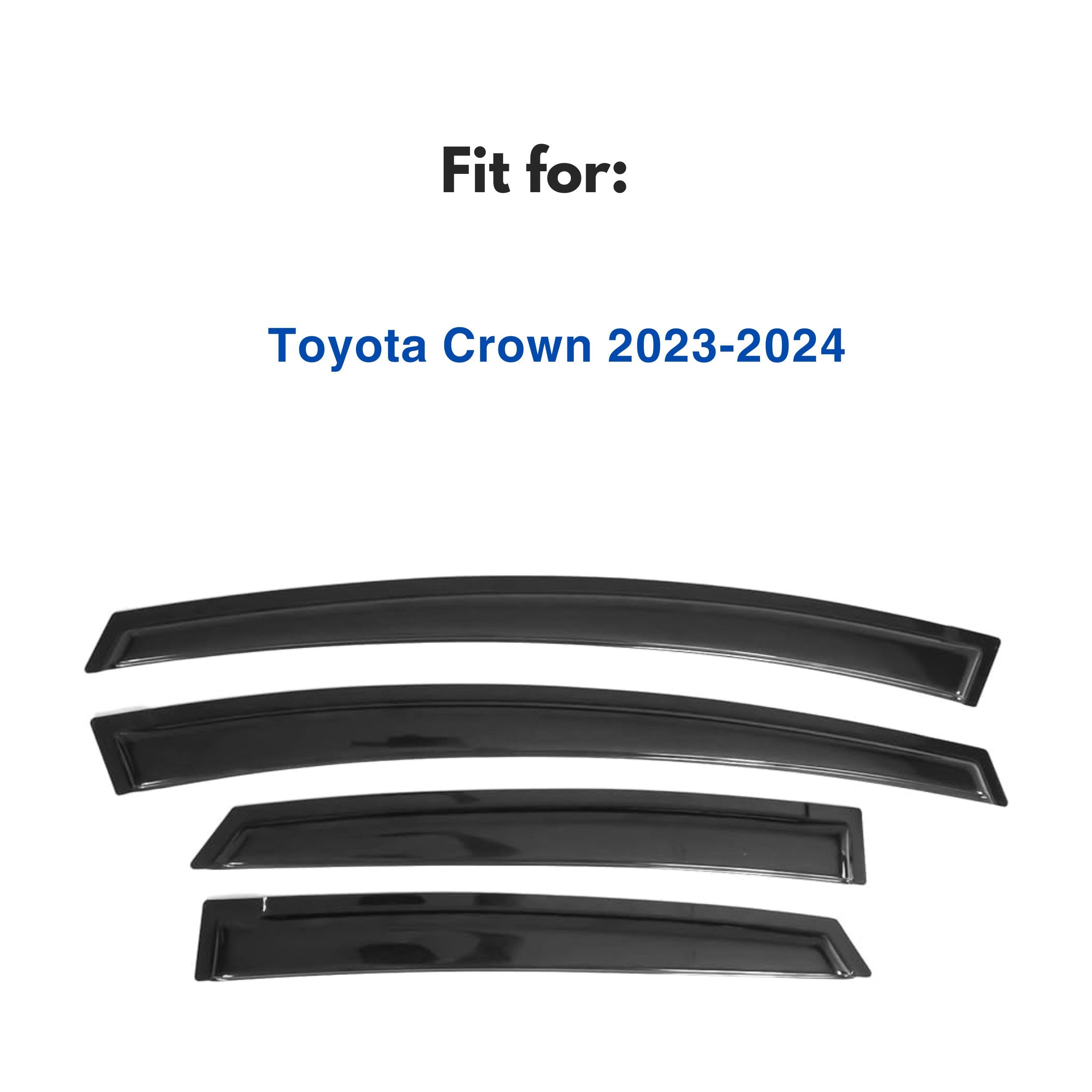 Immortal Group IG Window Visor 4PC Rain Guard Deflector, Acrylic, Black, Compatible with 2023-2024 Toyota Crown