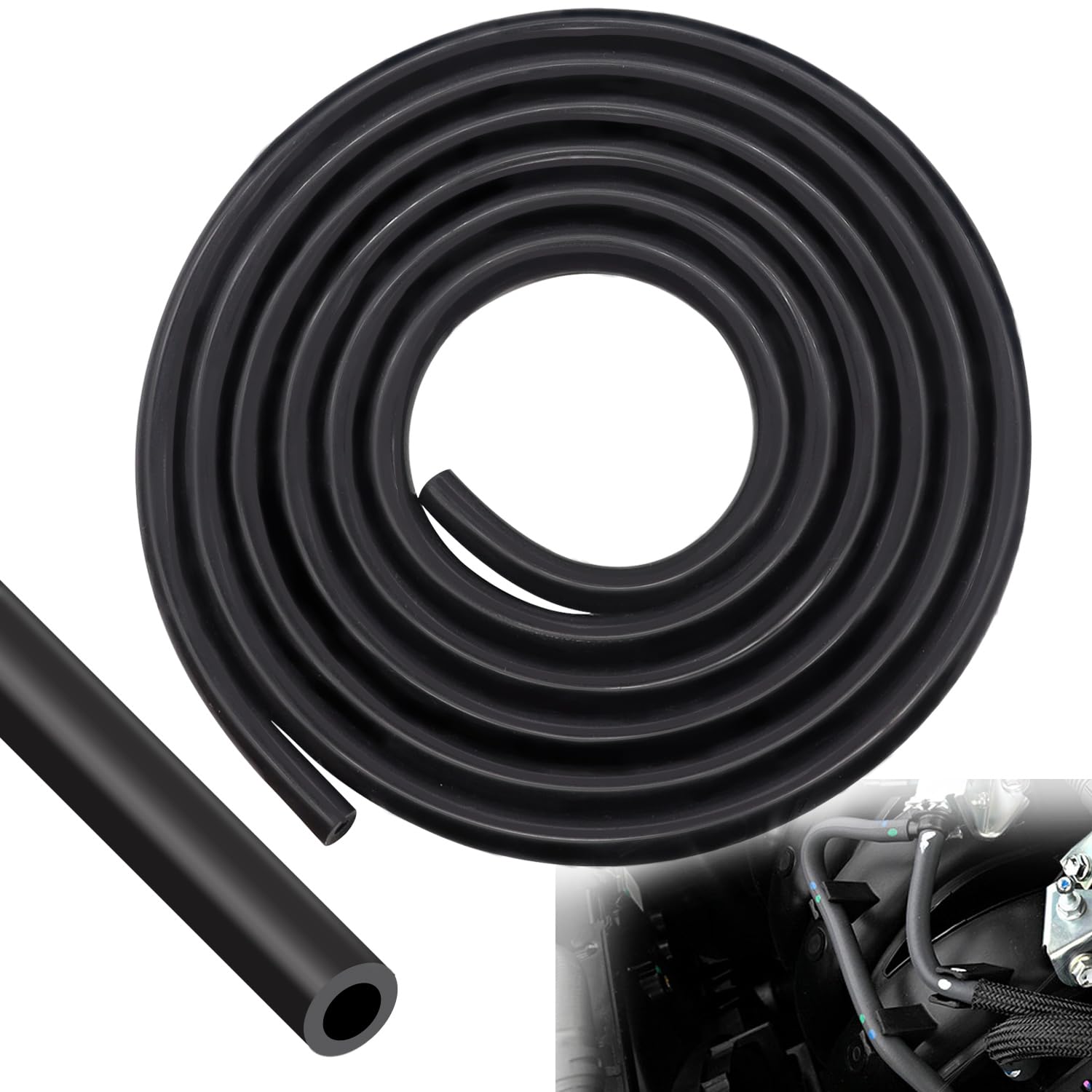 Taiss 6Ft Id 3/8 '(10Mm) Silicone Vacuum Tubing Hose Line (Black),High Temperature 130Psi Max Pressure