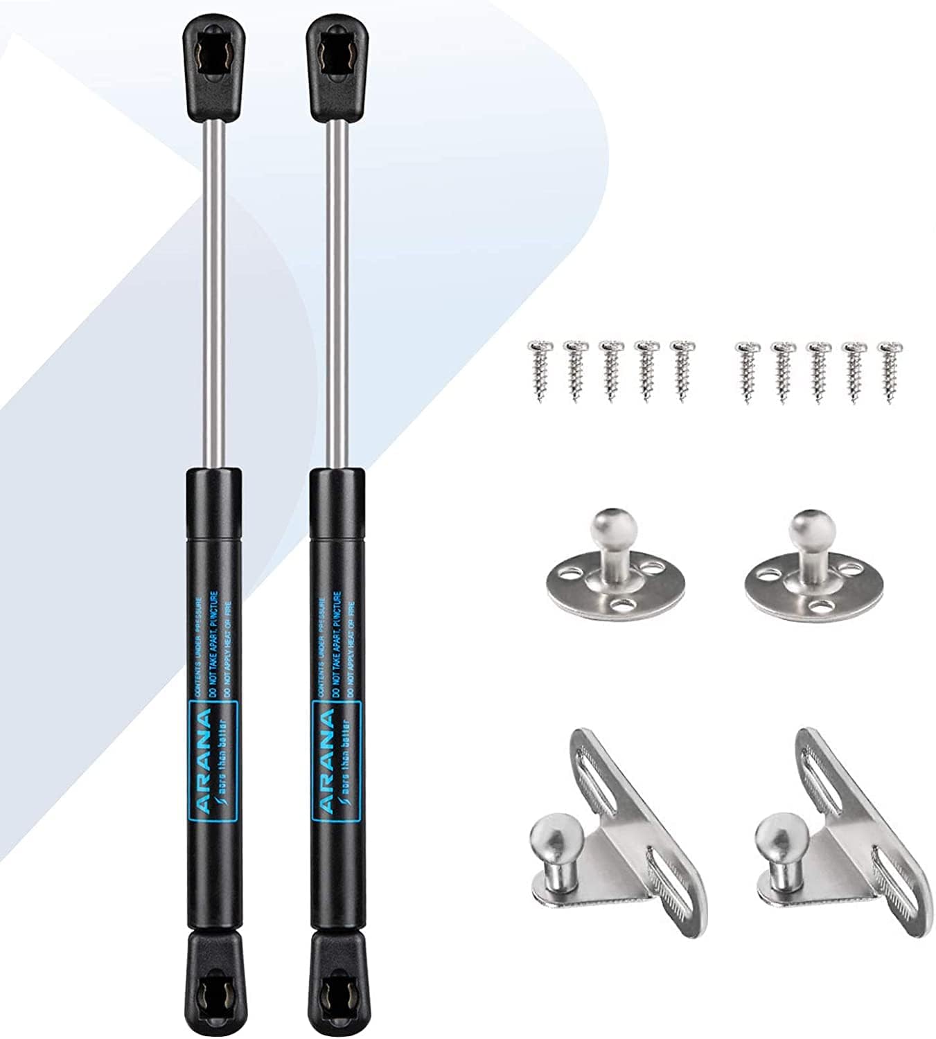 ARANA 10 Inch Gas Struts 18lb/80N, Tool Box Shocks 10 '', Gas Spring for Cabinet Truck Tool Box Lid Boat Hatch Lid, 2 Pcs Set