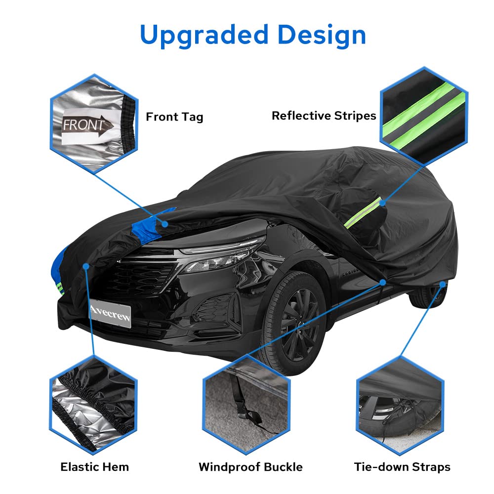 Avecrew Suv Car Cover Waterproof All Weather For Automobiles, Outdoor Heavy Duty Full Exterior Suv Covers (Length: 193''-208'')