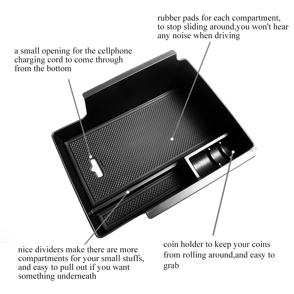 Vesul Center Console Armrest Storage Box Compatible With Chevrolet Chevy Malibu 2016-2024 Abs Tray Insert Organizer Glove Pallet