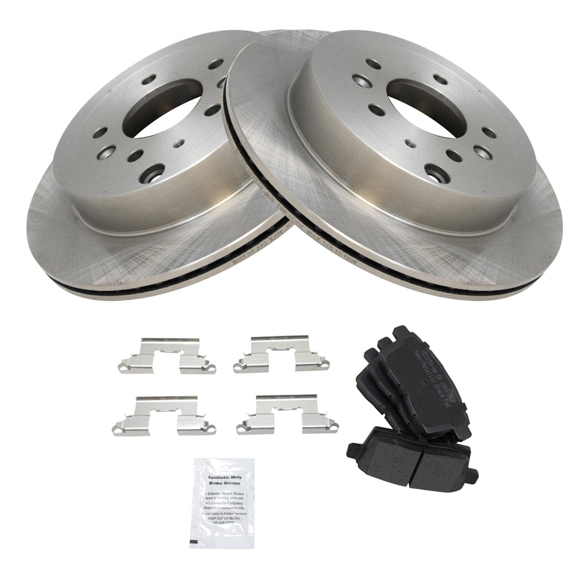 Trq Rear Brake Pad & Rotor Kit Brake Pads Brake Rotor Semi-Metallic Compatible With 2007-2012 Mazda Cx-7