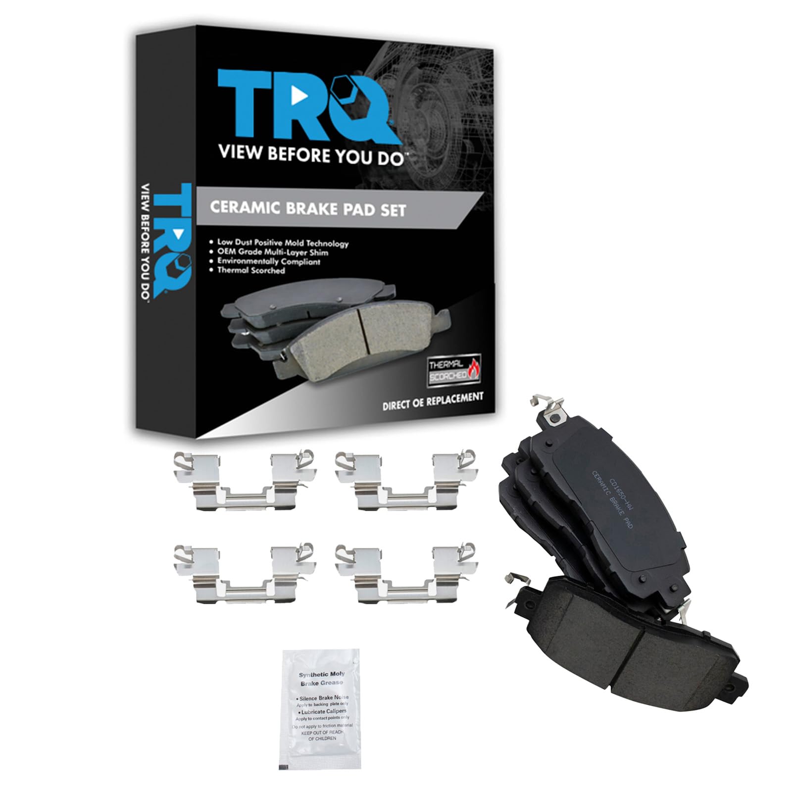 TRQ Front Brake Pads Ceramic Compatible with 2013-2023 Nissan Altima 2014-2017 LEAF