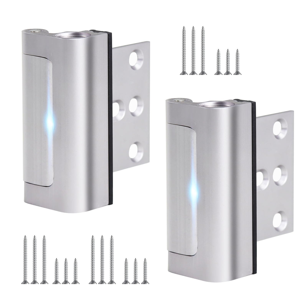Door Safety Locks For Toddlers, Home Security Door Lock, Childproof Door Reinforcement Lock For Inward Swinging Door, Door Locks For Kids Safety To Prevent Unauthorized Entry (Silver, 2 Pack)