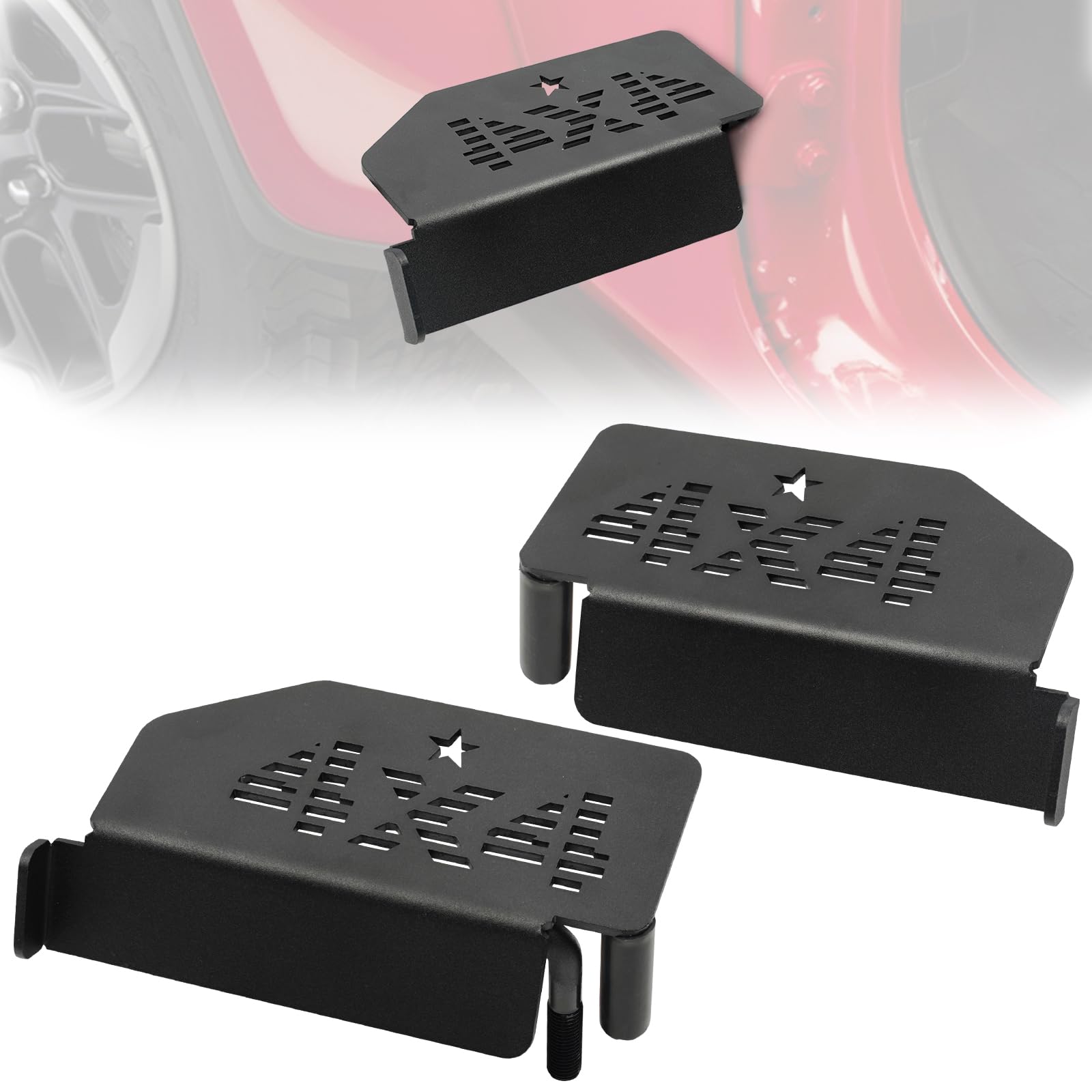 Bordan Front Foot Pegs Doors Off For Jeep Wrangler Jk Jku Jl Jlu Jt Gladiator 2007-2025, Exterior Door Hinge Foot Peg Metal Rest