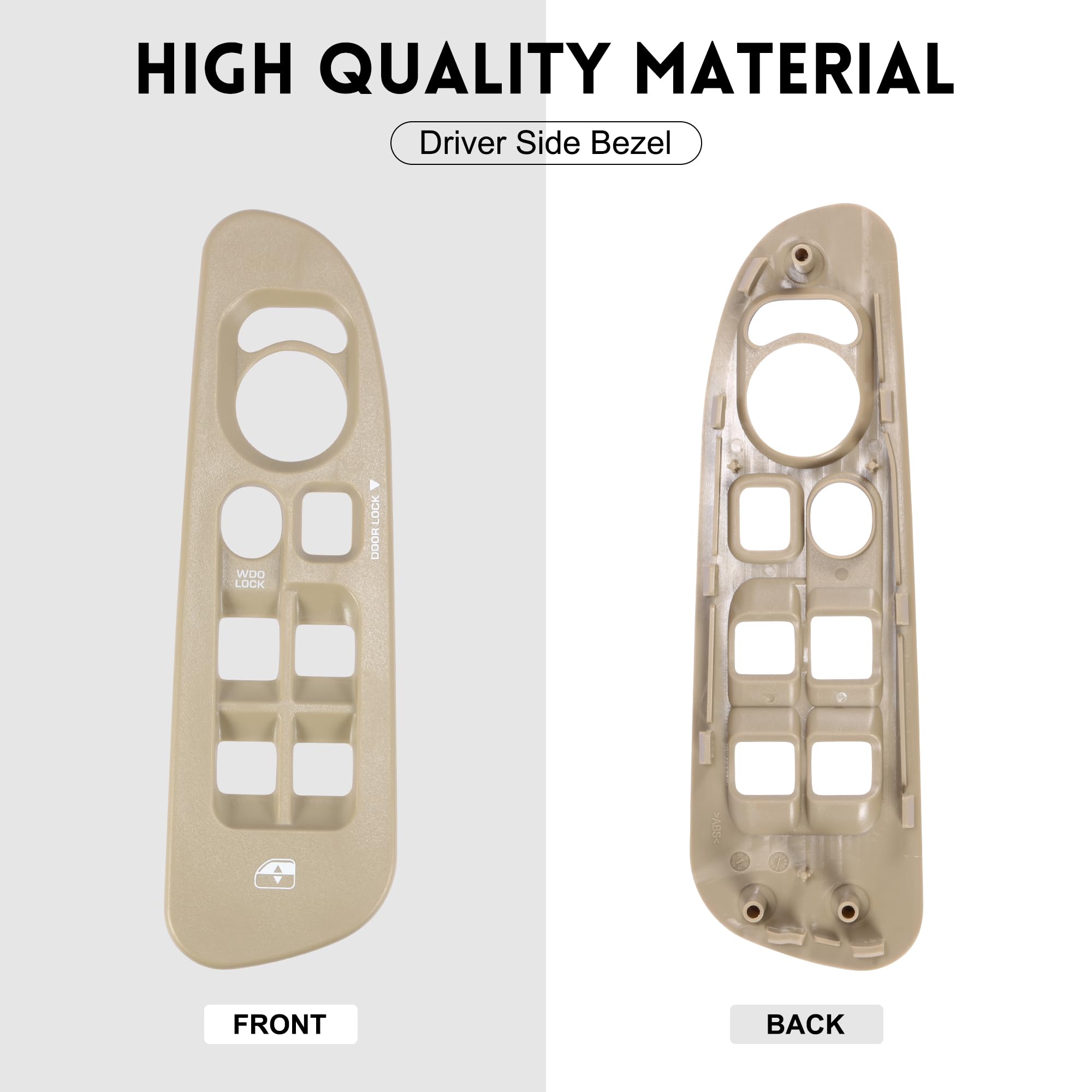 BASIKER Beige Driver Side Window Switch Panel Bezel Compatible with Dodge Ram 1500 2500 3500 (2002-2010) - Grayish Brown