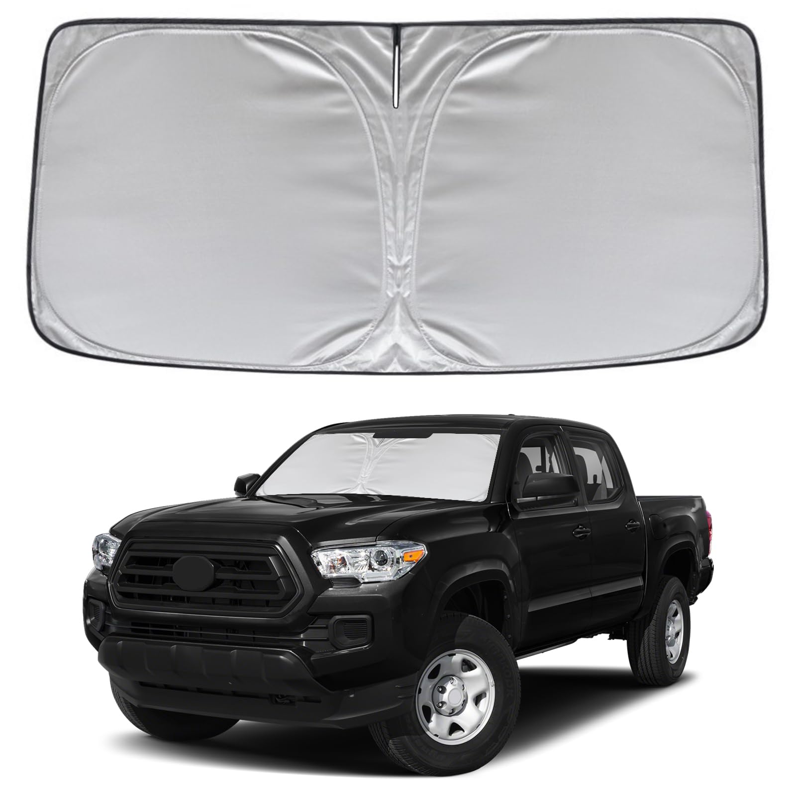 Kayzt Windshield Sun Shade For Toyota Tacoma 2016-2025 Foldable Sunshade Front Window Custom Fit Accessories