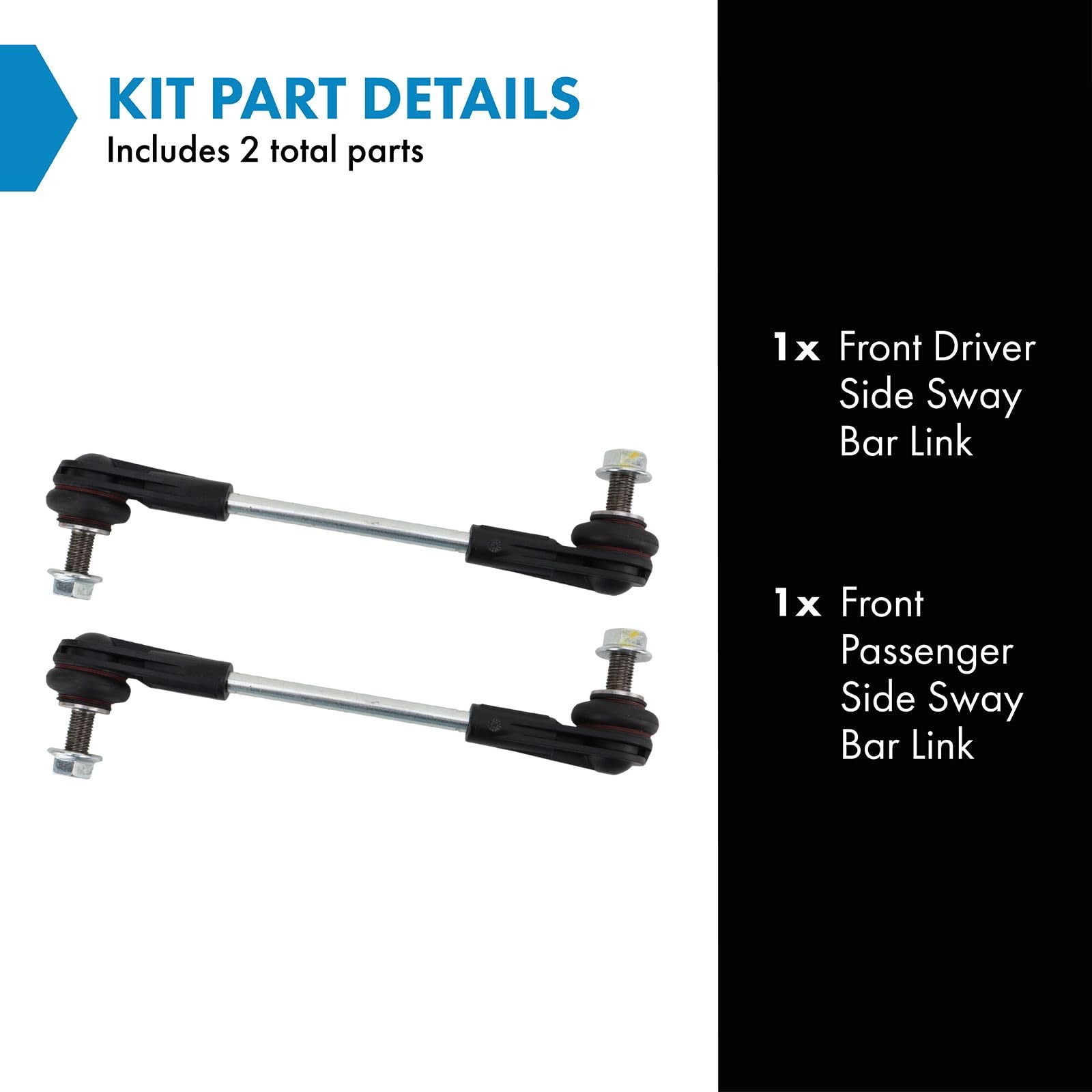 Trq Front Sway Bar Stabilizer Link Set Compatible With 2018-2020 Bmw 530E 2017-2021 530I 540I 2018 740E Xdrive 2016-2021 740I 20