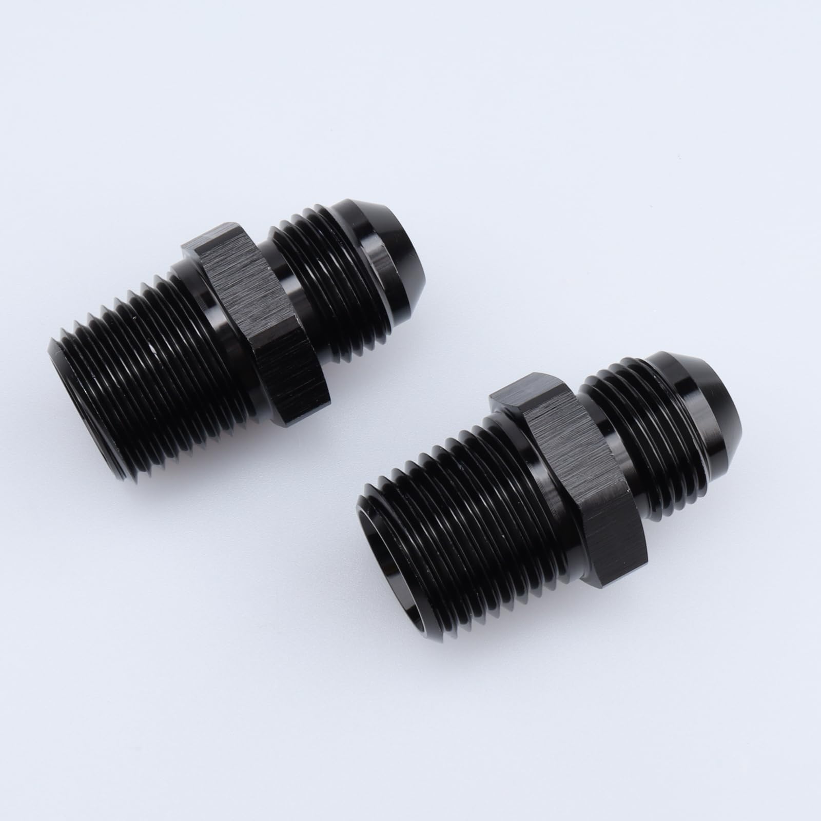 Ac Performance Male 1/2'' Npt To -8 An Flare Adapter Straight Aluminum Black, Pack Of 2