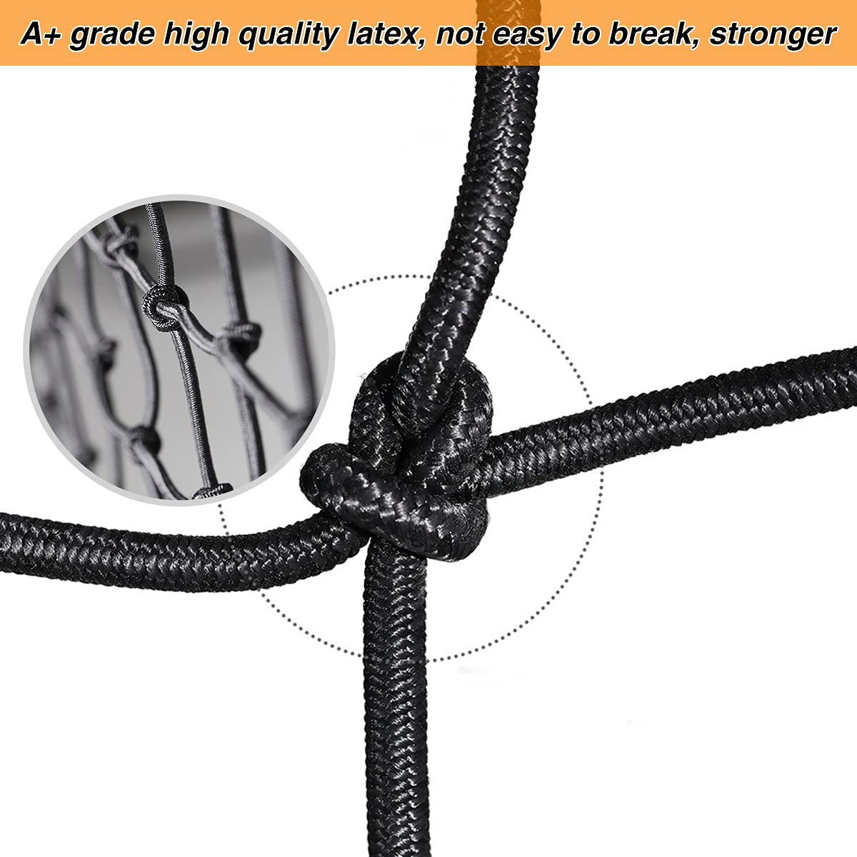 Jchl 15''X15'' Motorcycle Cargo Net Stretches To 30''X30'' With 6 Hooks 2''X2'' Mesh For Motorcycle Motorbike Bikes