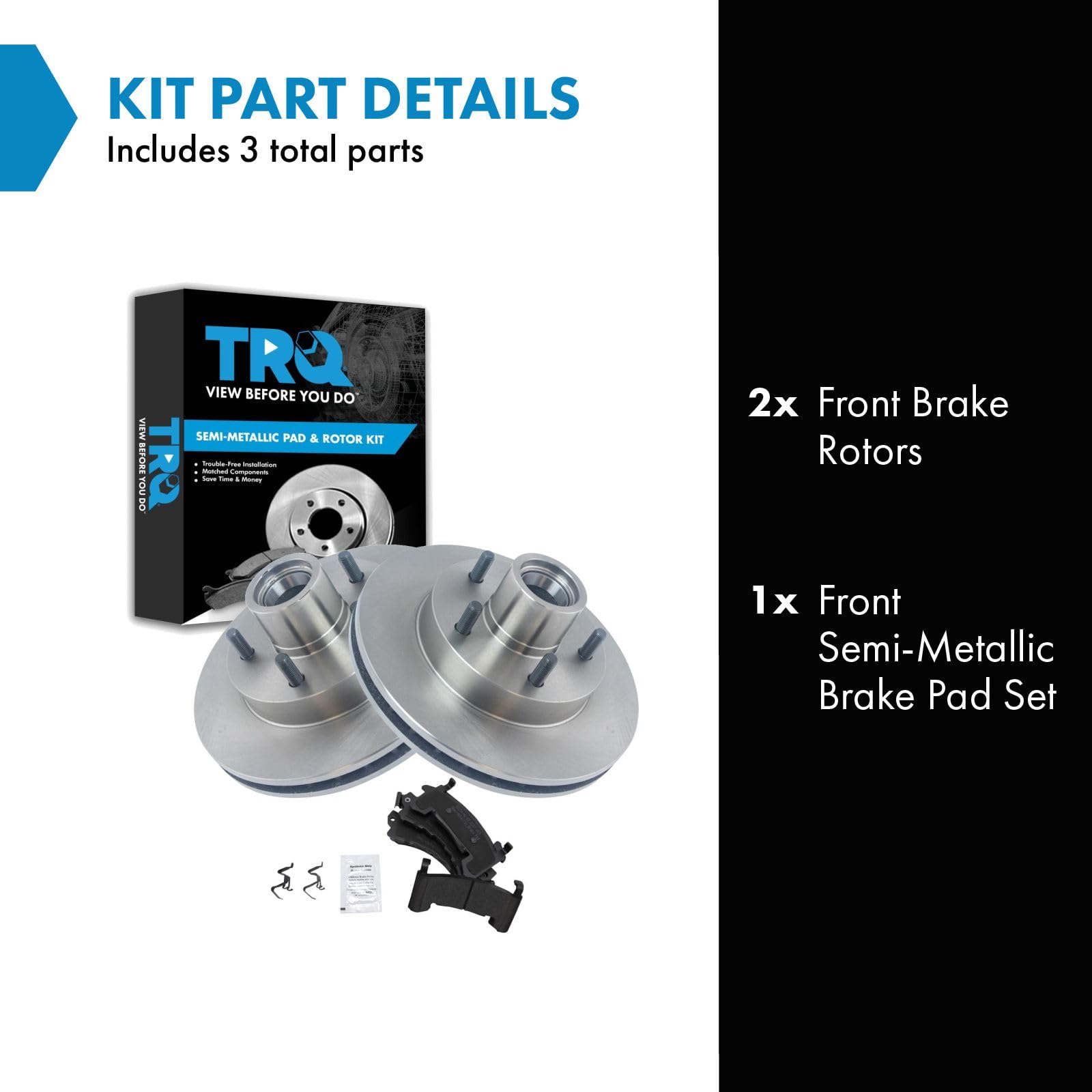 Trq Front Brake Pad & Rotors Kit Compatible With Blazer S10 Pickup Truck Jimmy S-15