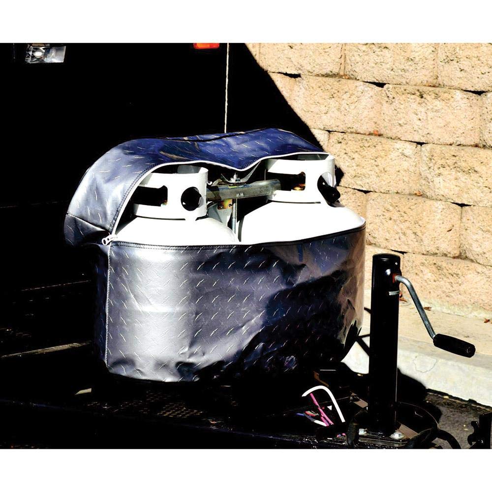 Adco 2713 Silver Double 30 Diamond Plated Steel Vinyl Propane Tank Cover