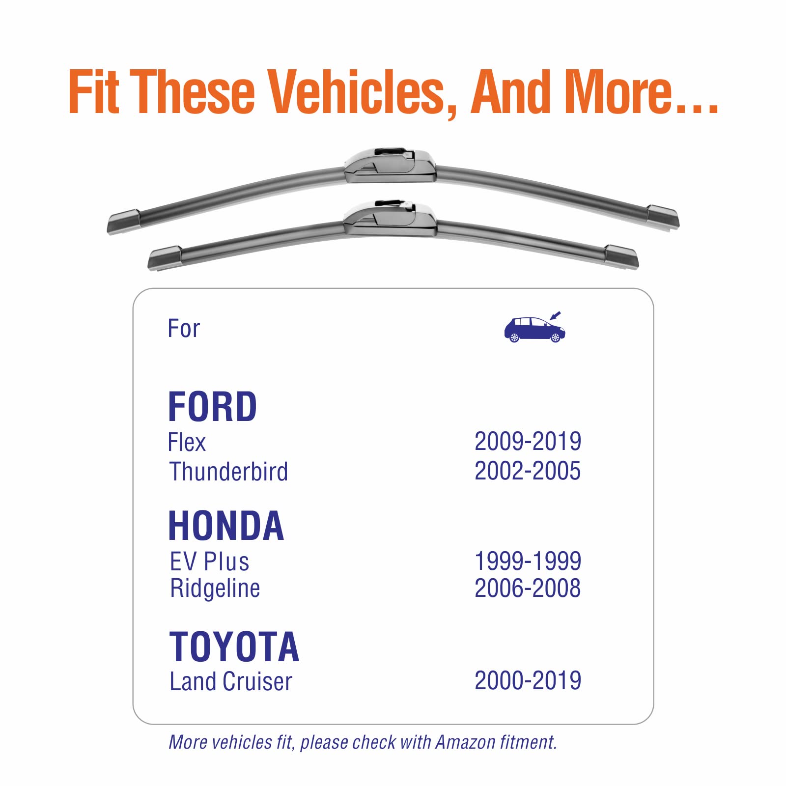 Wowiper Oe Quality Windshield Wiper Blades - 24 And 22 Inch (Set Of 2), Metal Blade For 300% More Stable, For Chrysler 200 2014-