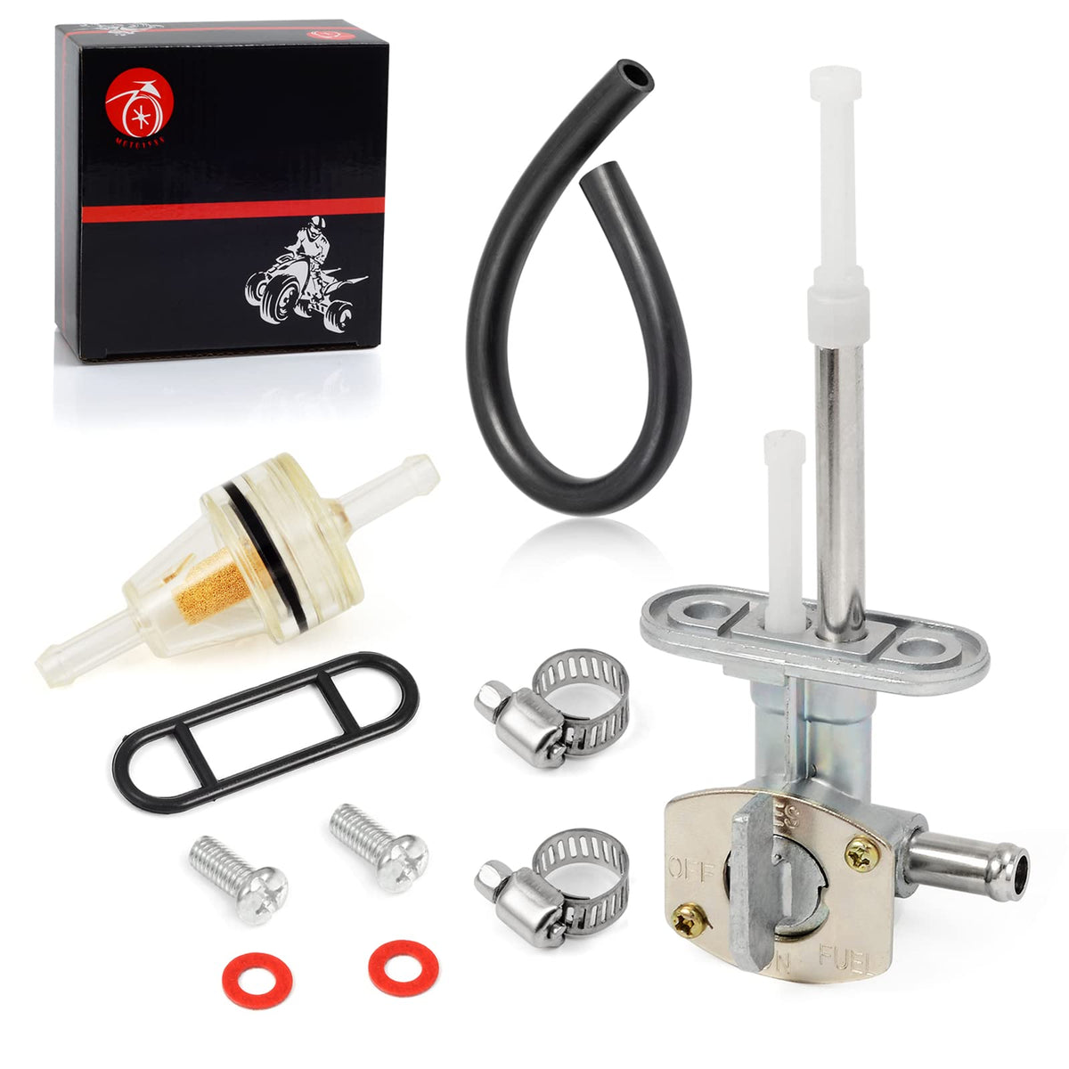 Fuel Valve Petcock 8mm Compatible with YAMAHA Raptor 660 660R YFM660 YFM660R 2001 2002 2003 2004 2005 5LP-24500-01-00