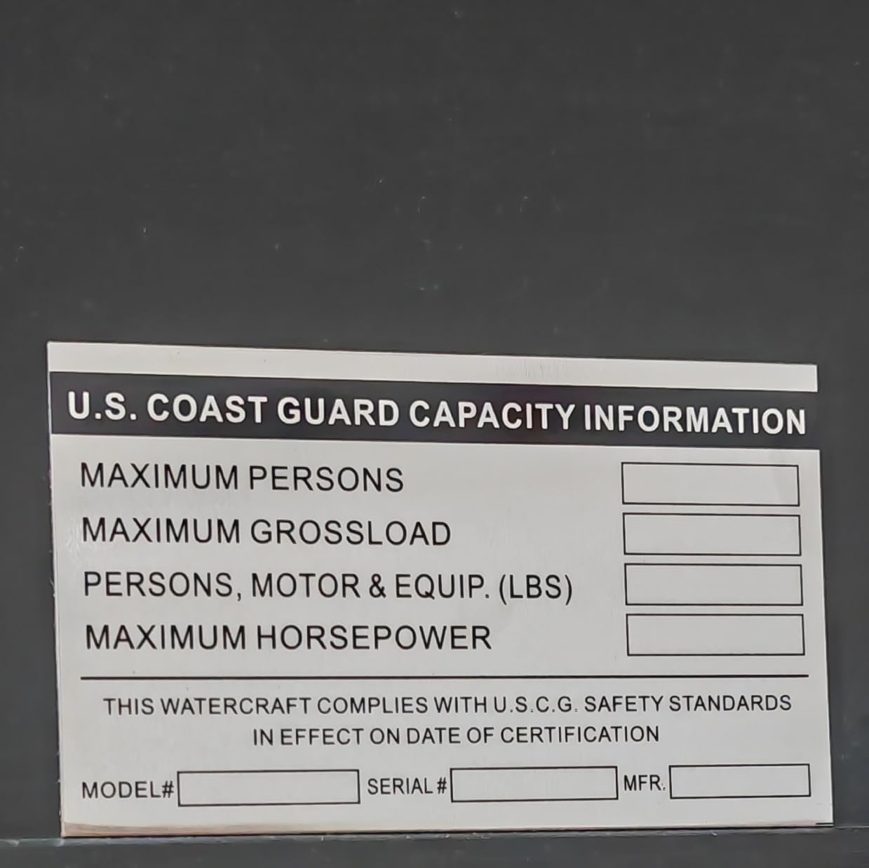 Vin Serial Id Tag Plate Data Blank Car Truck Hot Rod Equipment Trailer (127Mm X 76Mm)