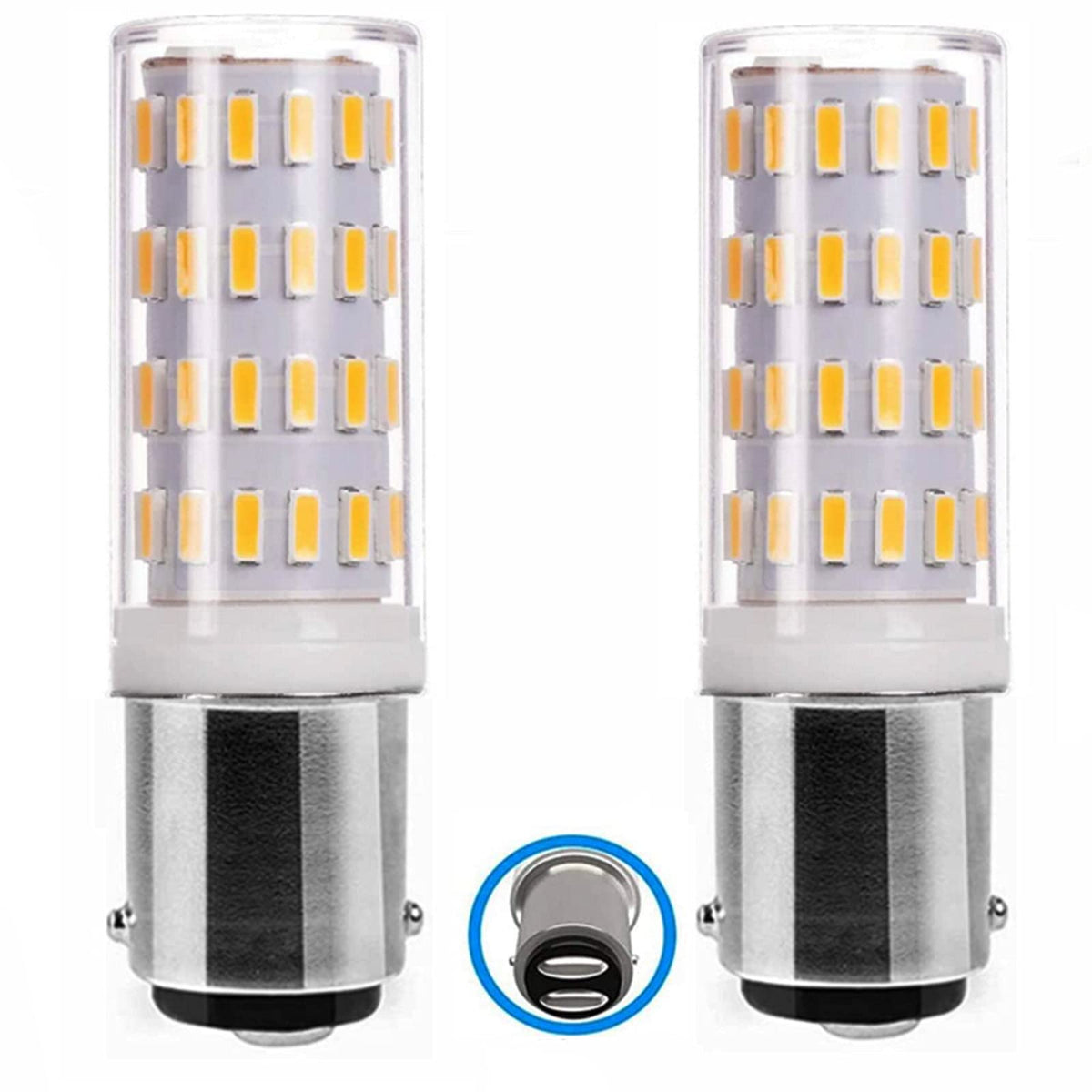PYRJIN Ba15d 1142 12V-24V Low Voltage 1004 1076 Led Light Bulb Warm White 3000K,