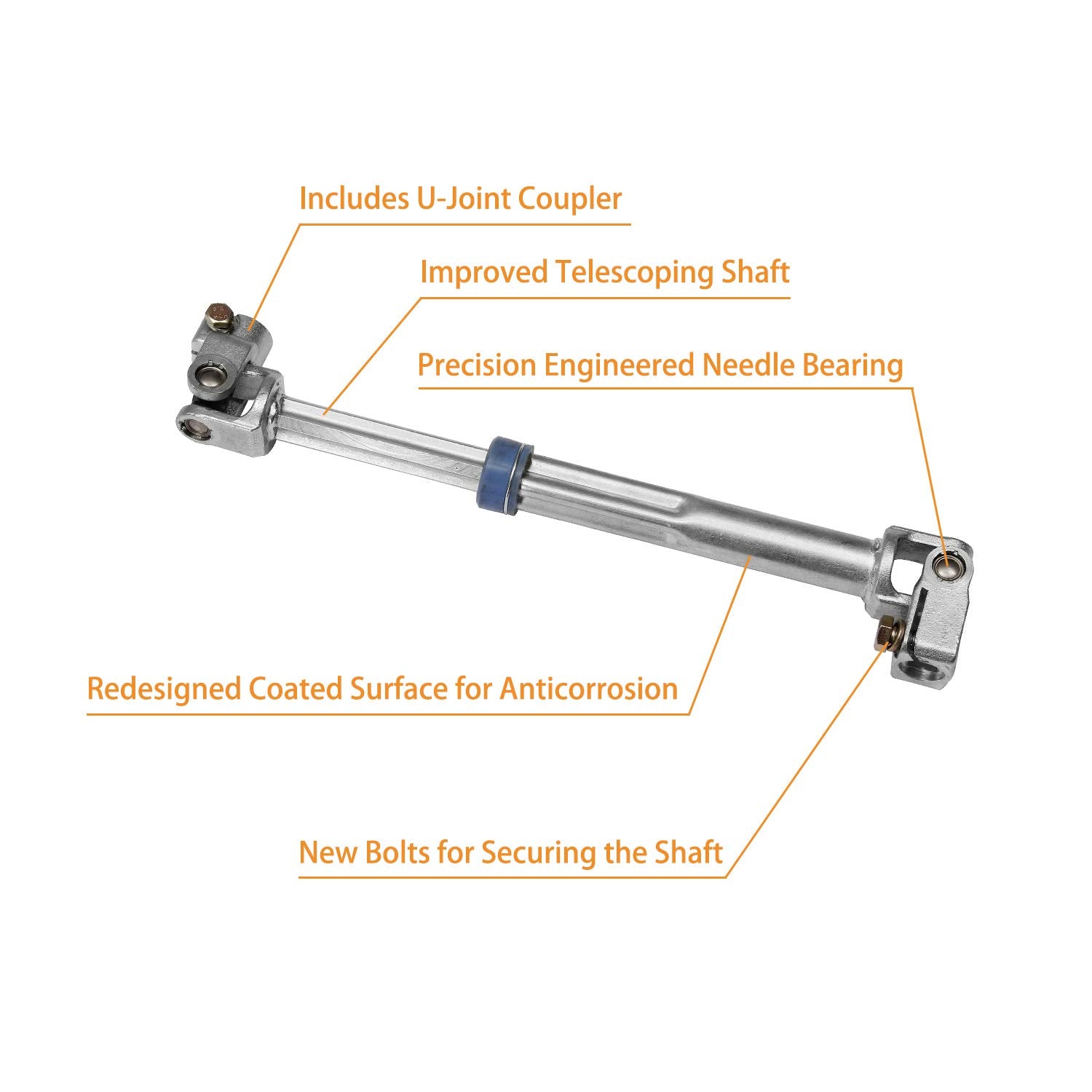 Steering Column Lower Intermediate Steering Shaft with U-Joint Coupler | Replacement for 2009-2014 Ford F-150, 2007-2014 Ford Ex