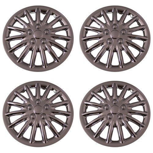 Set Of 4 Chrome 16 Inch Aftermarket Replacement Hubcaps With Metal Clip Retention System - Part Number: Iwc188/16C