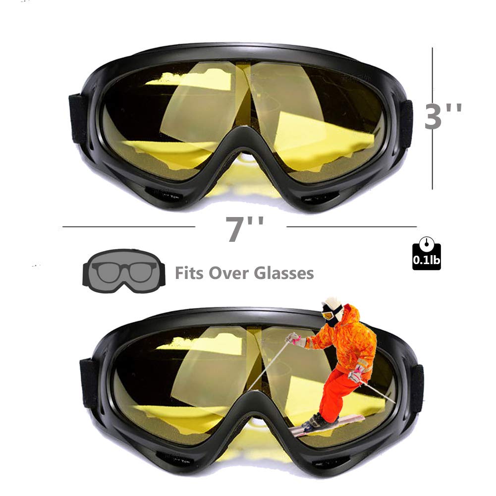 Peicees 13Pcs Motorcycle Set, 5 Dirt Bike Ski Goggles Uv Protection Dustproof Windproof Safety Glasses With 8 Skull Face Mask