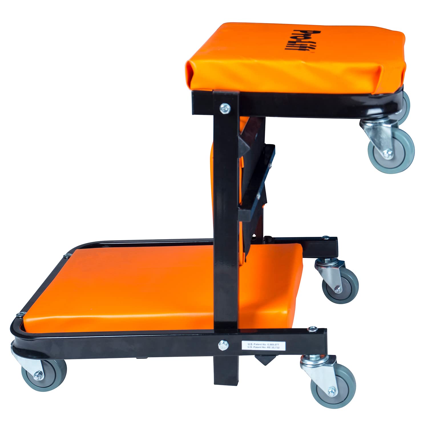 Pro-LifT 2-in-1 Rolling Folding Car Creeper & Seat, 40" Adjustable, 450 LBS Capacity, Orange, Model PL9450