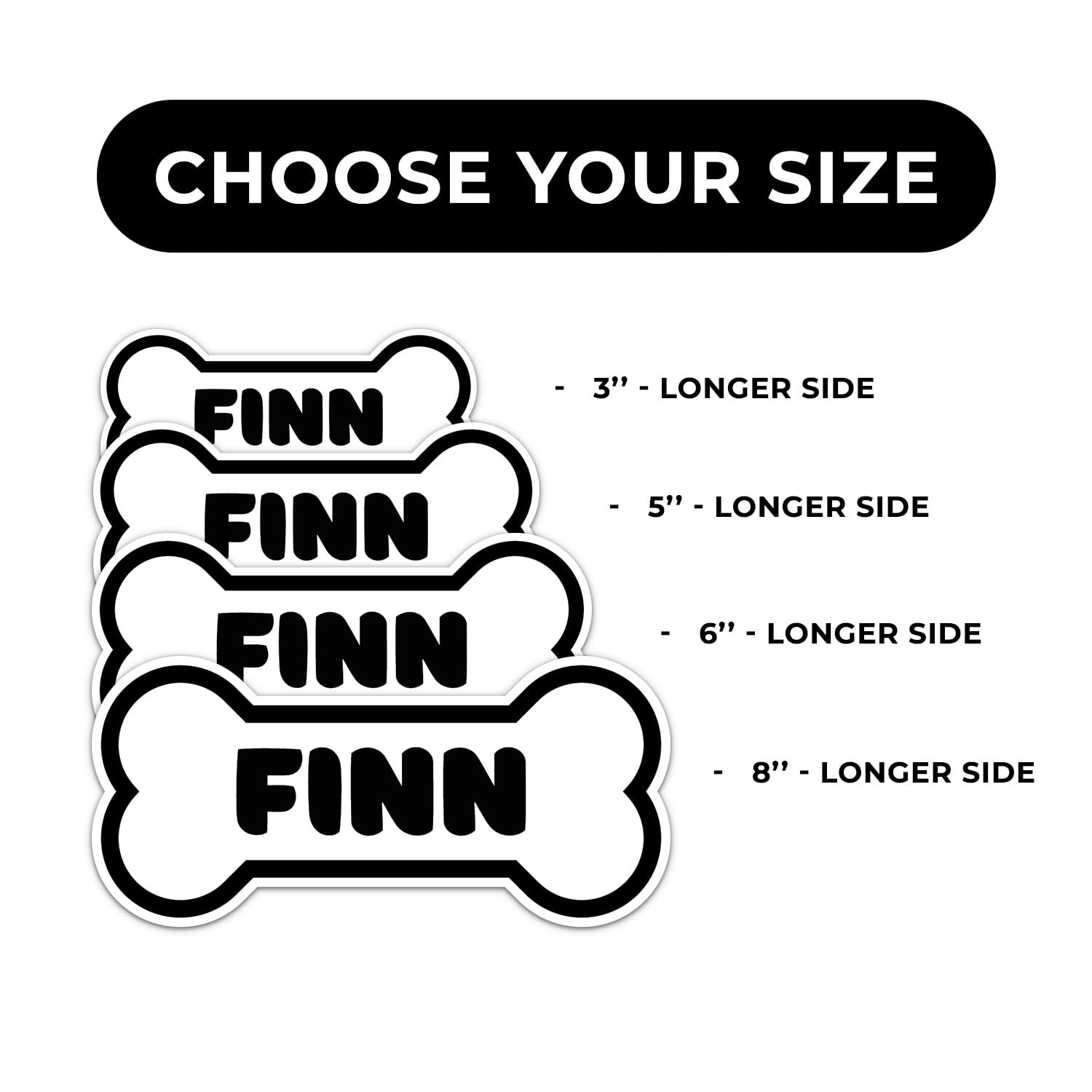 Finn Dog Name Sticker - Waterproof Vinyl Decal For Car Bumper, Laptop, Water Bottle, Wall, And Window, Size - 6'' Longer Side