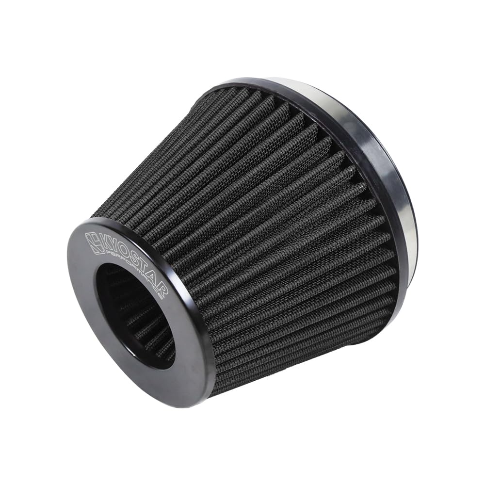 3/3.5/4Inch Inlet Cold Air Intake Cone Replacement Performance Washable High Flow Dry Air Filter (Black)