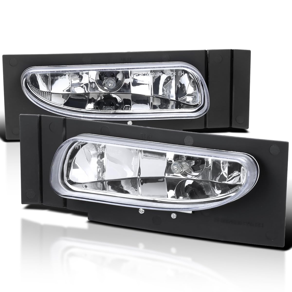 SpecD Tuning Chrome Housing Clear Lens Fog Lights + 899 Bulbs Included Compatible with Ford Mustang 19941998 L+R Pair Assembly