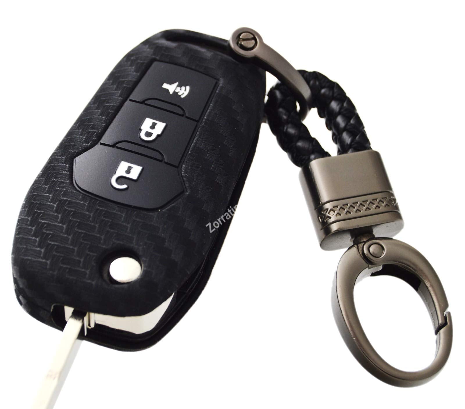 Carbon Silicone Key Fob Cover Protector for Flip Key Ford F150 F250 F350 F450 F550 Explorer Ranger Escape