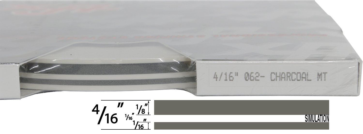Universal TFX 0004062 - Auto Customizing Dual Pinstripe - 4/16&quot; x 150' (1/8” Stripe, 1/16&quot; Gap, Then 1/16” Stripe) - 062-Charcoal Metallic
