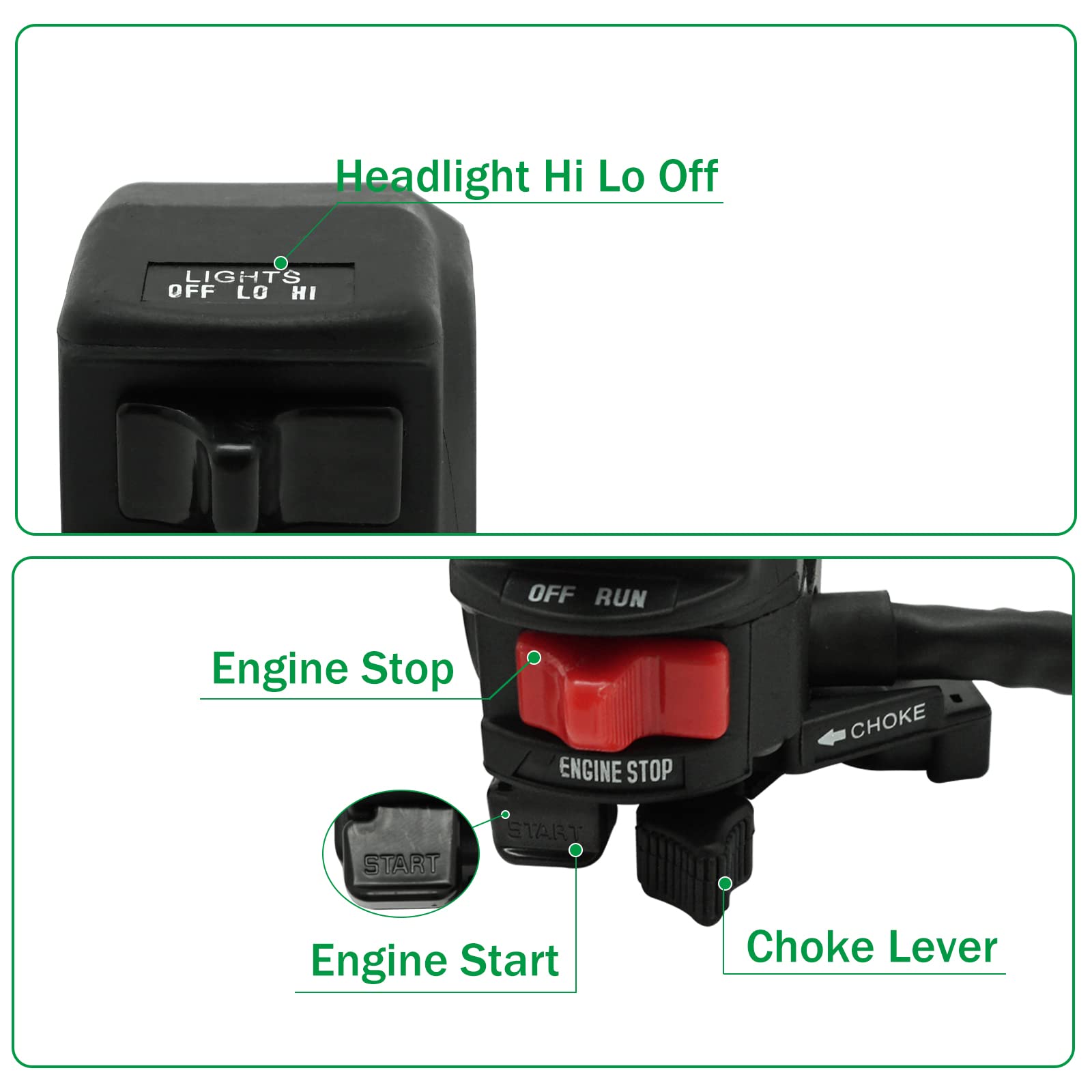 Handlebar Switch Engine Start Stop Run Off Headlight Switch 46091-1462 For Kawasaki Bayou 300 400 Klf300 400 Lakota 300 Kef300 Prairie 400 Kvf400