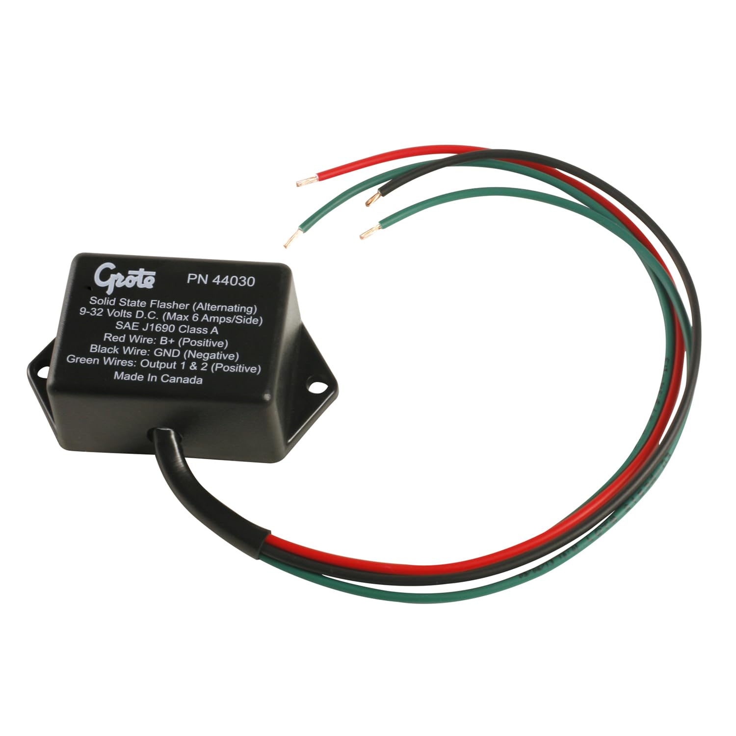 Grote 44030 Solid-State Electronic Flasher (Alternating Flasher) , black