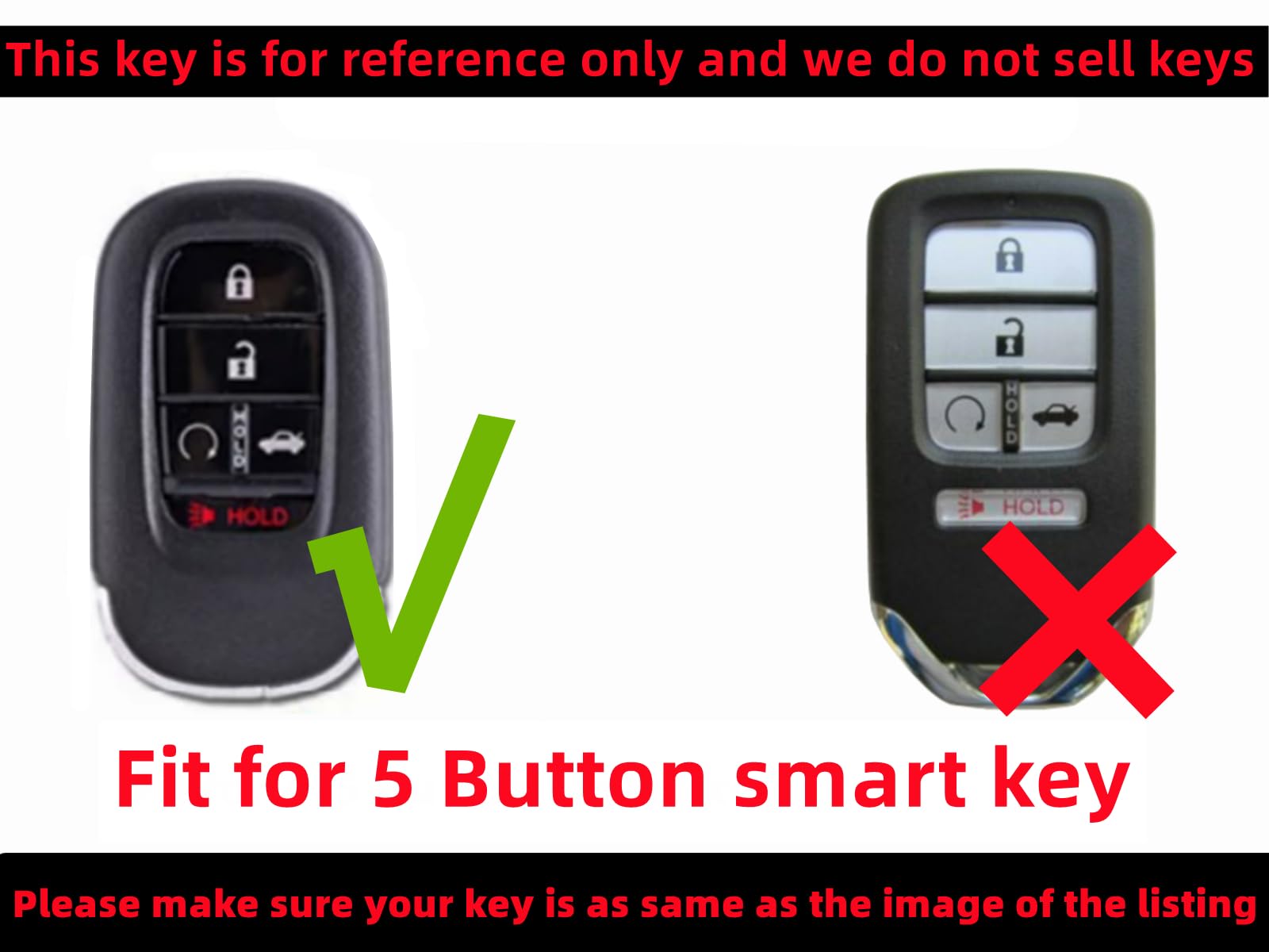 Reprotecting Tpu Key Fob Cover Compatible With (5 Buttons) 2022-2025 Honda Accord Civic Hr-V Cr-V Pilot Sport Si Ex Ex-L Touring (Black/White)