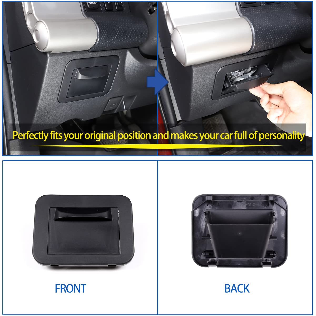 Fgtagtal Center Console Fuse Storage Box for Toyota FJ Cruiser 2007-2021, ABS Material, Multifunctional Coin Container, 1 PCS