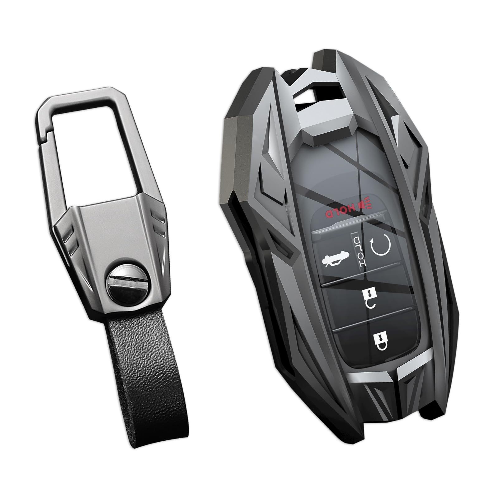 Ocezbiis for Honda Key Fob Cover,Keychain,Zinc Alloy Protection Car Key Case for Accord HR-V CR-V Civic Pilot Sport Touring SI E