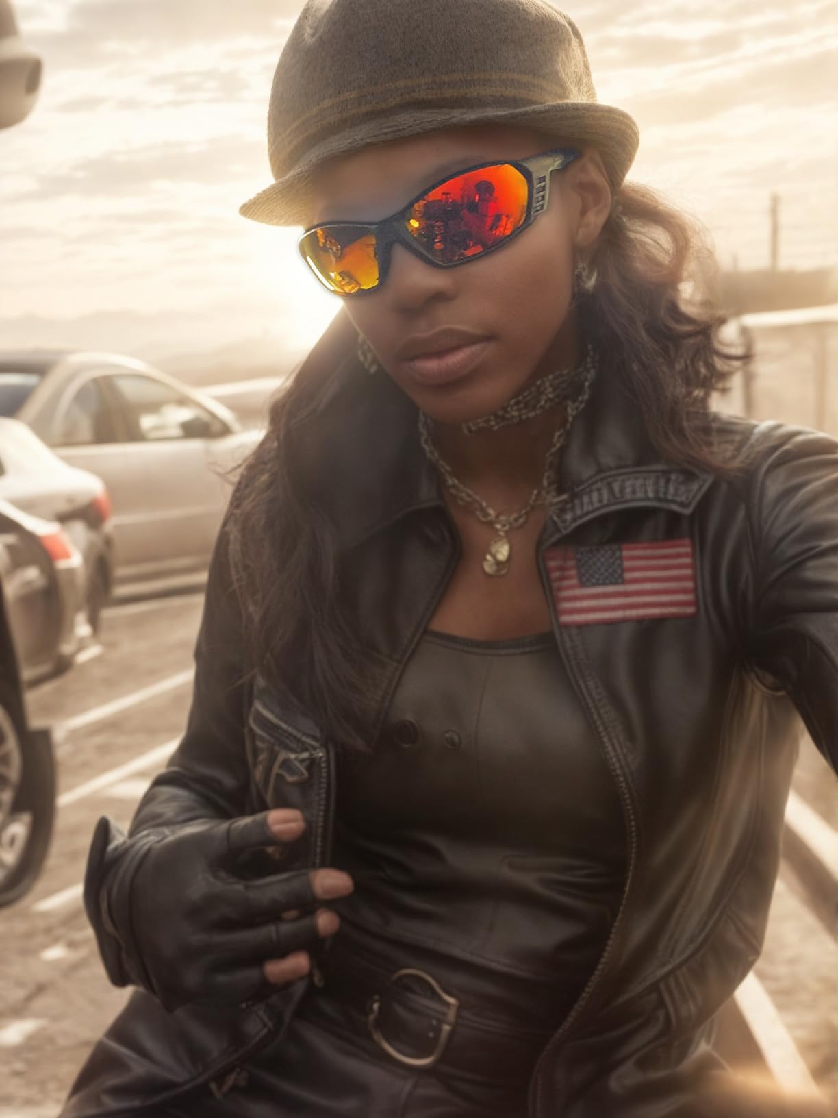 The Fresh 3 Pairs Motorcycle Riding Glasses Padded Frame Lens Block 100% UVB for Outdoor Activity Sport (10-Matte/Shiny Black, G