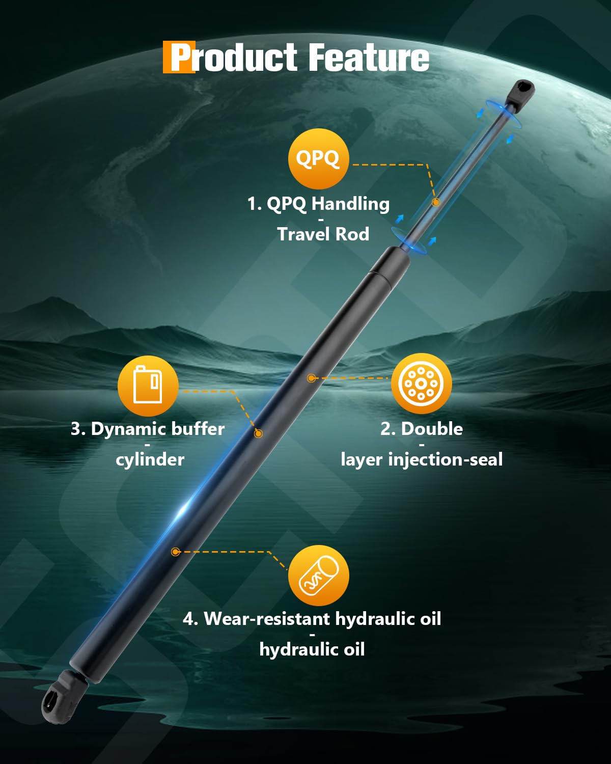 Scitoo 6513 2Pcs Lift Supports 22.64'' Fit For Acura For Mdx 2007-2013 Shock Struts Liftgate