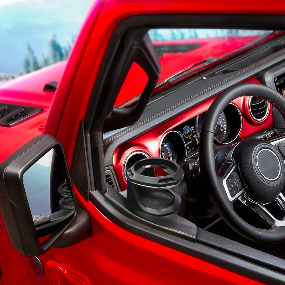 Azuto Cup Holder For Jeep Wrangler (Jl) / Gladiator (Jt) Left-Side 2018-2024 (Cup Holder Left) Wrangler Accessories Door Cup Holder