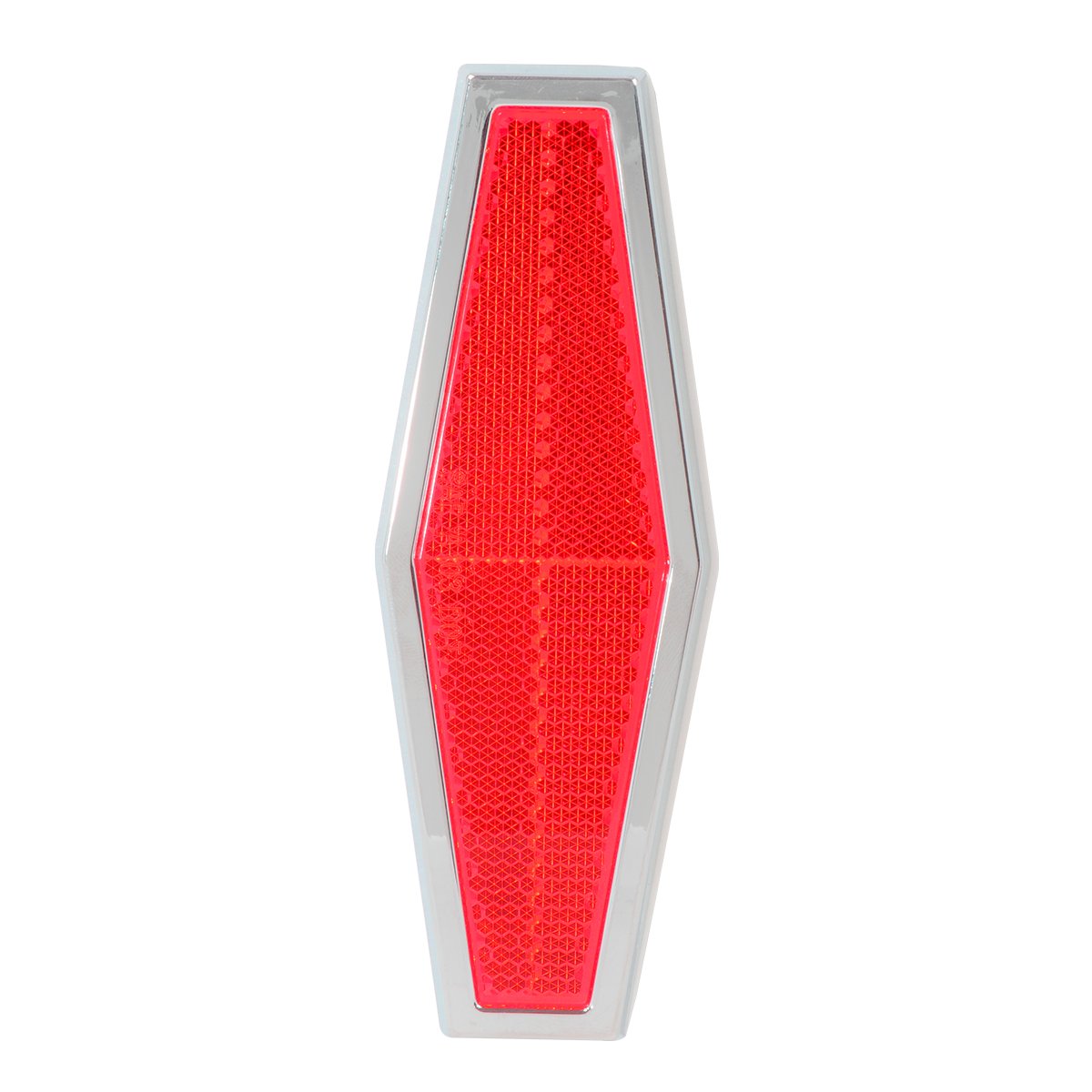 Gg Grand General 80864 Red Diamond Stick-On Reflector With Chrome Plastic Trim For Trucks, Towing, Trailers, Rvs And Buses, 1 Pack