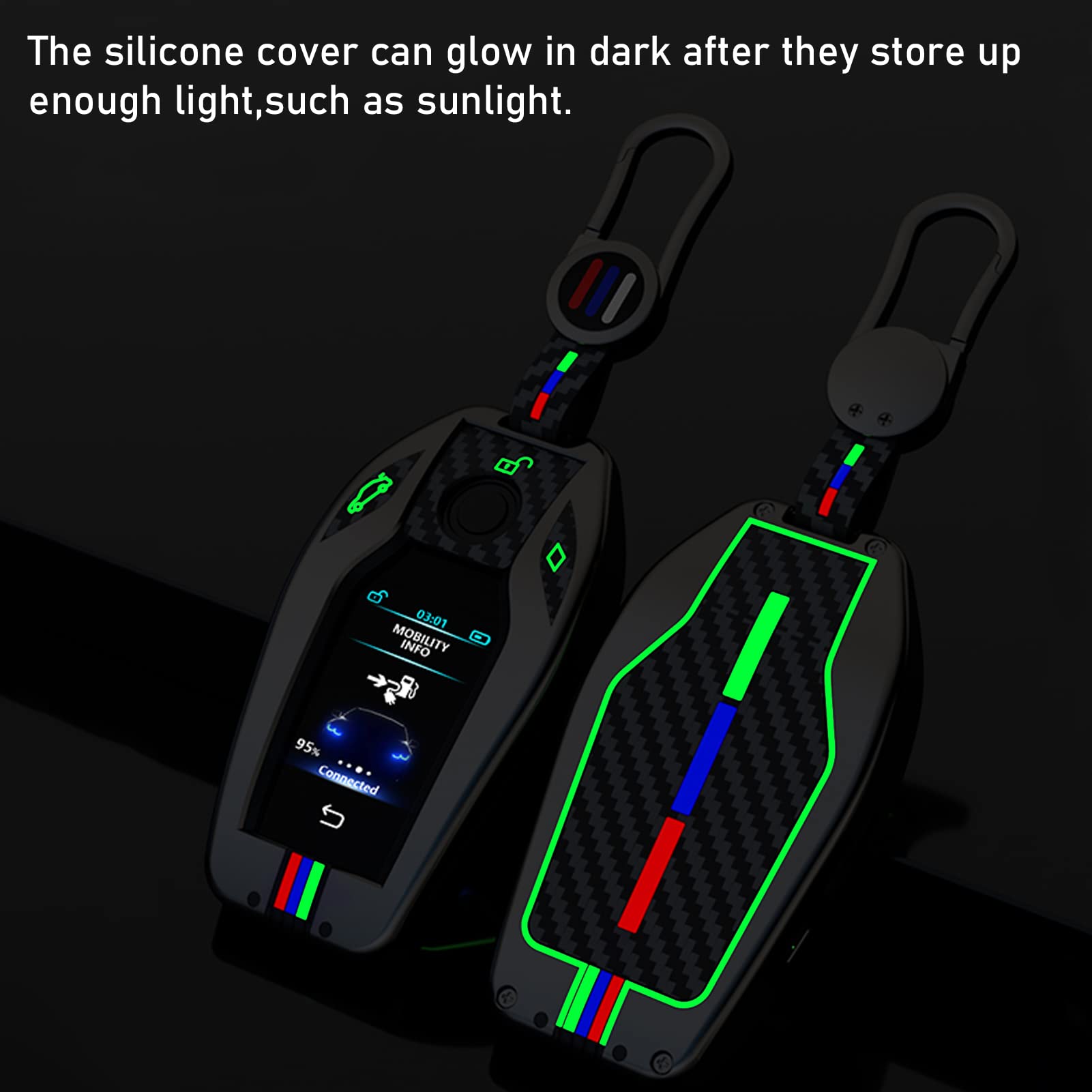 Jaronx Compatible With Bmw Key Fob Cover 5' G30 G31/6' G32/7' G11 G12/X3 G01/X4 G02/X5 G05/X7 G07/I8, Lcd Digital Touchscreen Sm