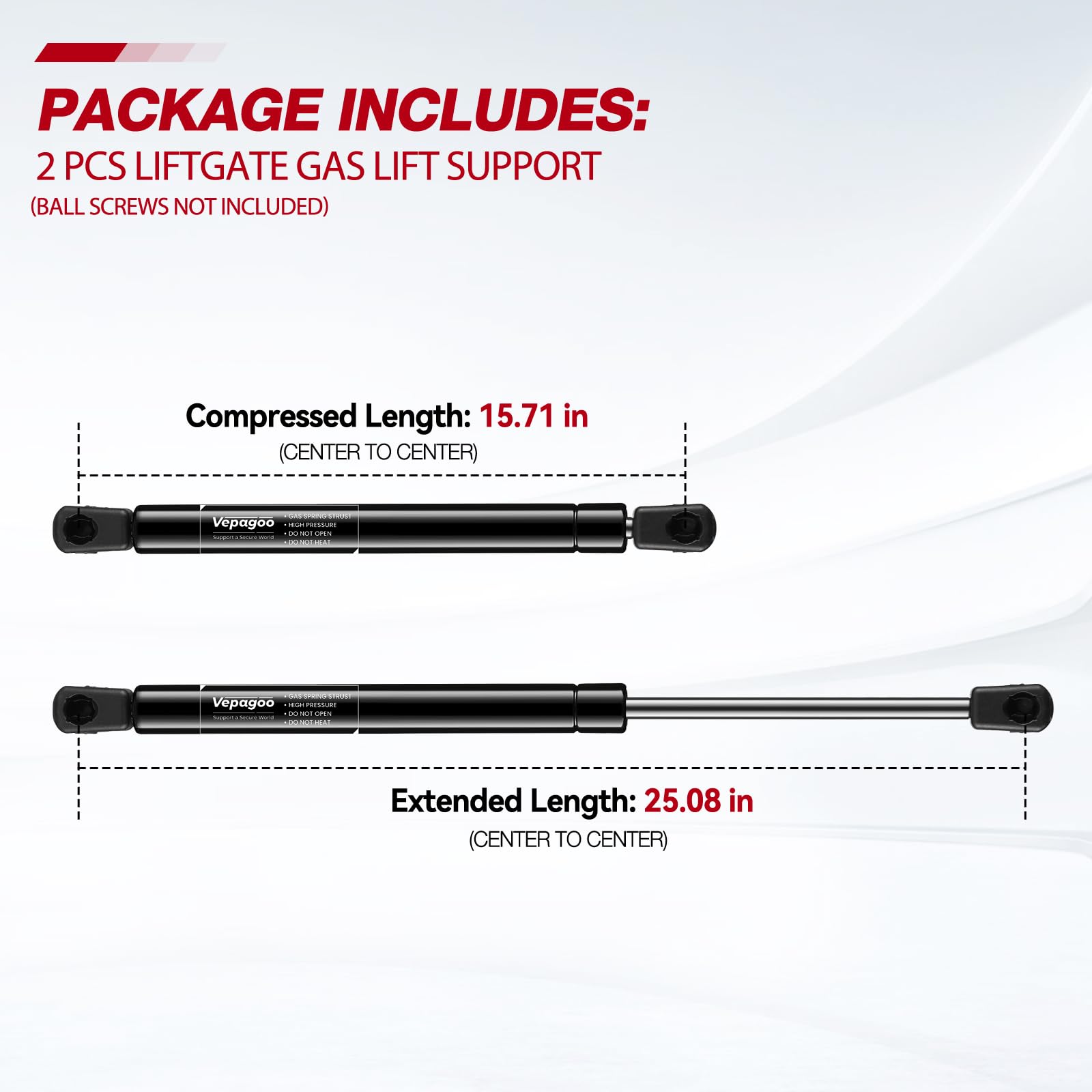 Vepagoo 4590 Rear Hatch Liftgate Tailgate Struts Compatible With 2004-2010 Toyota Sienna Gas Shock Lift Supports Spring, Van 4-D