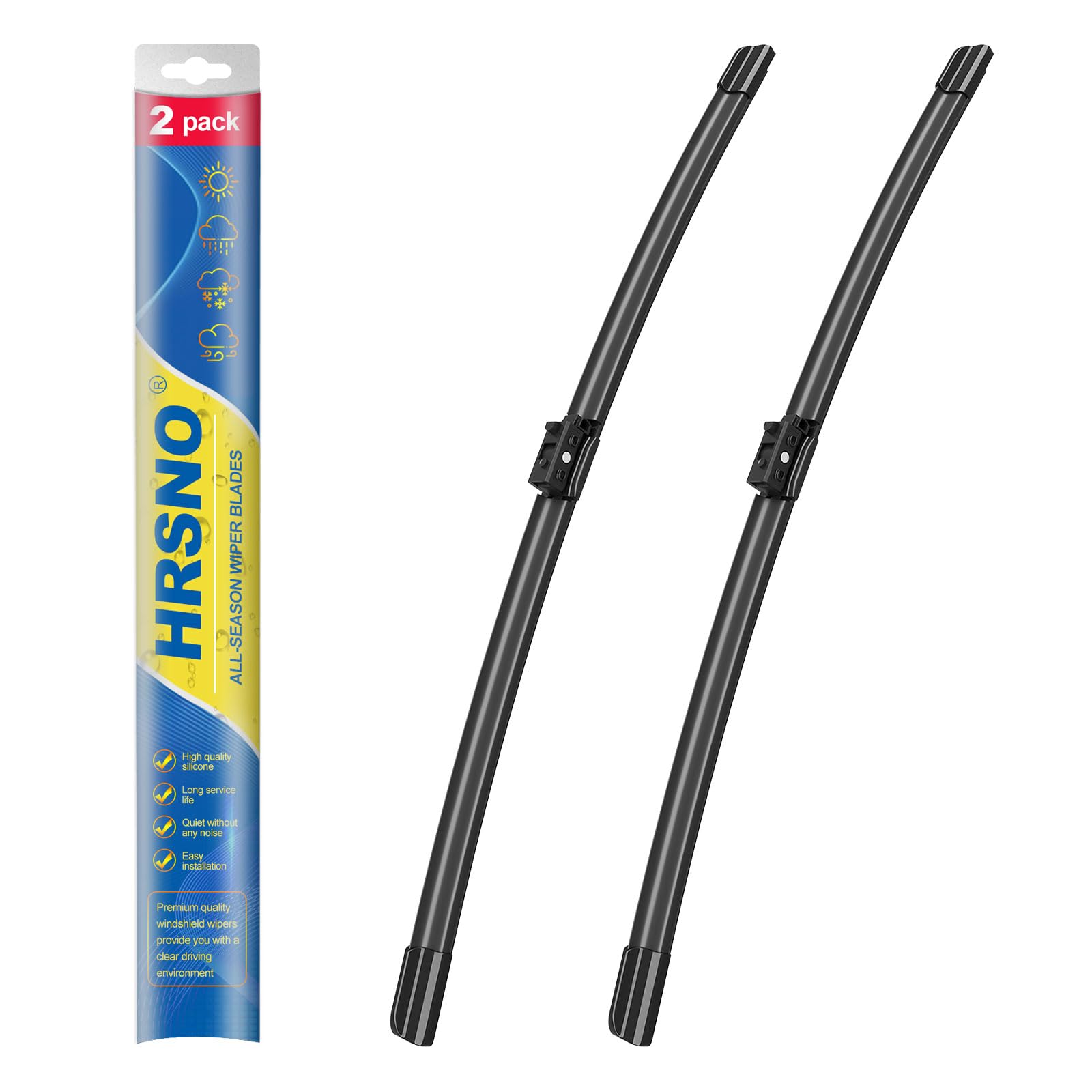 Hrsno Quality All-Season Premium Windshield Wiper Blade Replacement For Mercedes-Benz C43 Amg 2016-2020, Easy For Installation 2