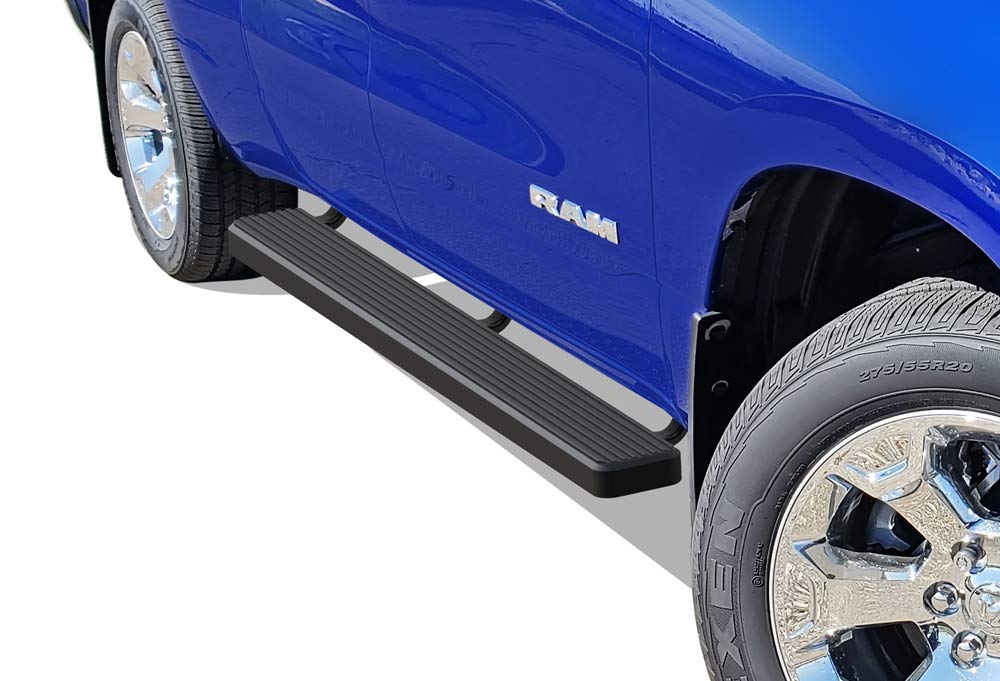 Aps Running Boards 6 Inches Matte Black Compatible With Ram 1500 2019-2025 Crew Cab (Will Not Fit 2018 Previous Generation Build