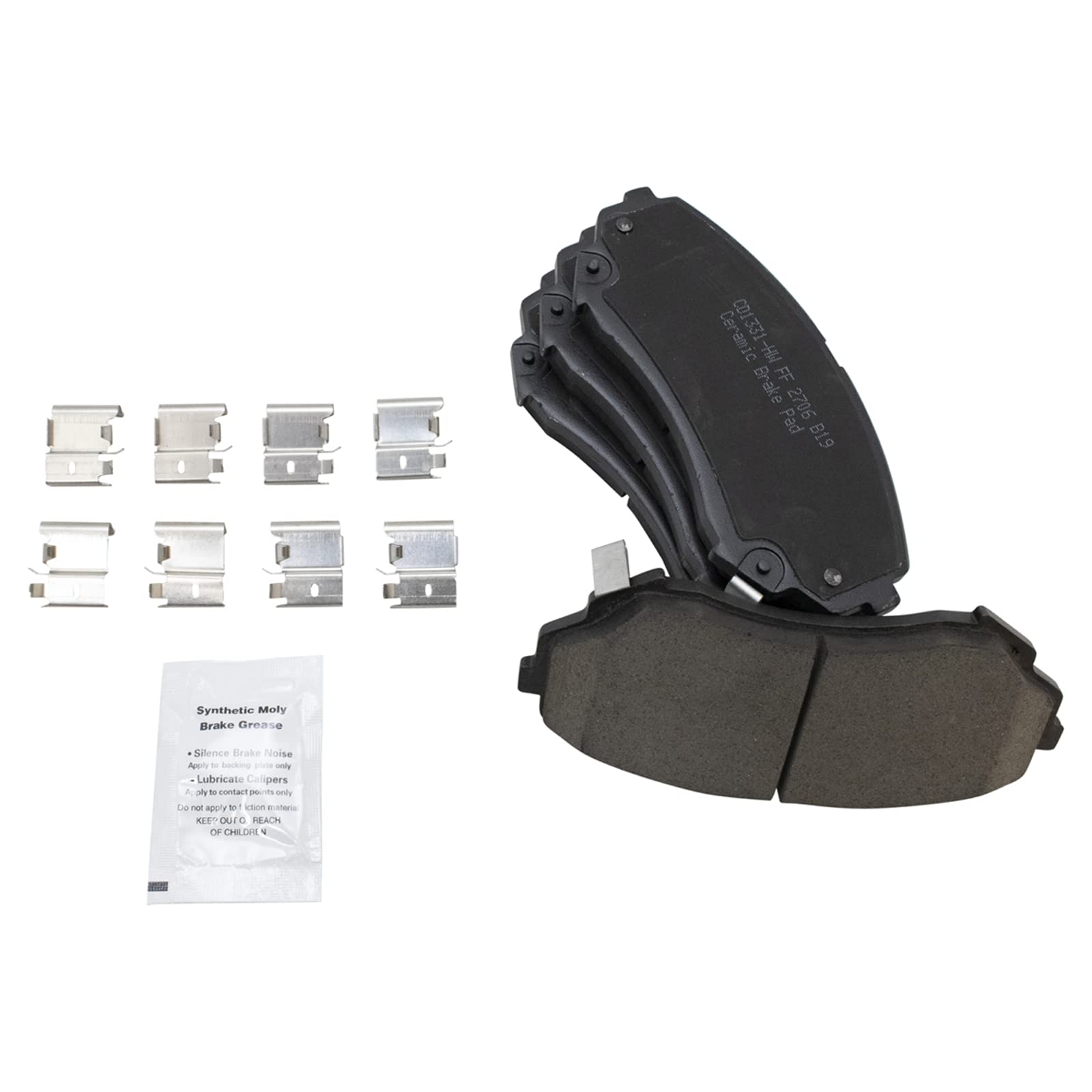 TRQ Front Brake Pads Ceramic Compatible with 2008-2014 Cadillac CTS