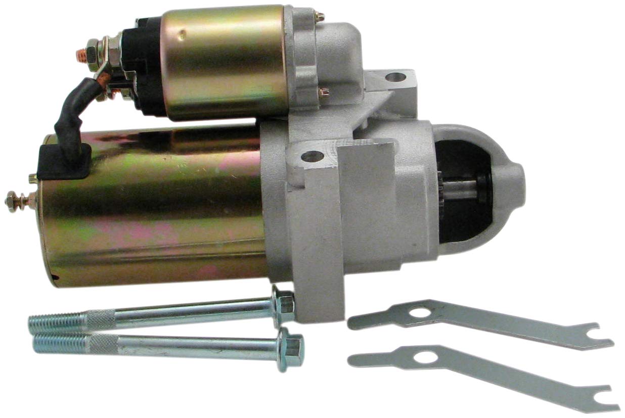 New Mini Starter Monster Torque for Small Big Block SBC BBC 1.7KW! 350 Chevy Street Rod Race Car Hot Rod 3HP 168 Tooth Flywheel Staggered Mount Gear Reduction 10 lbs! Includes Mounting Hardware