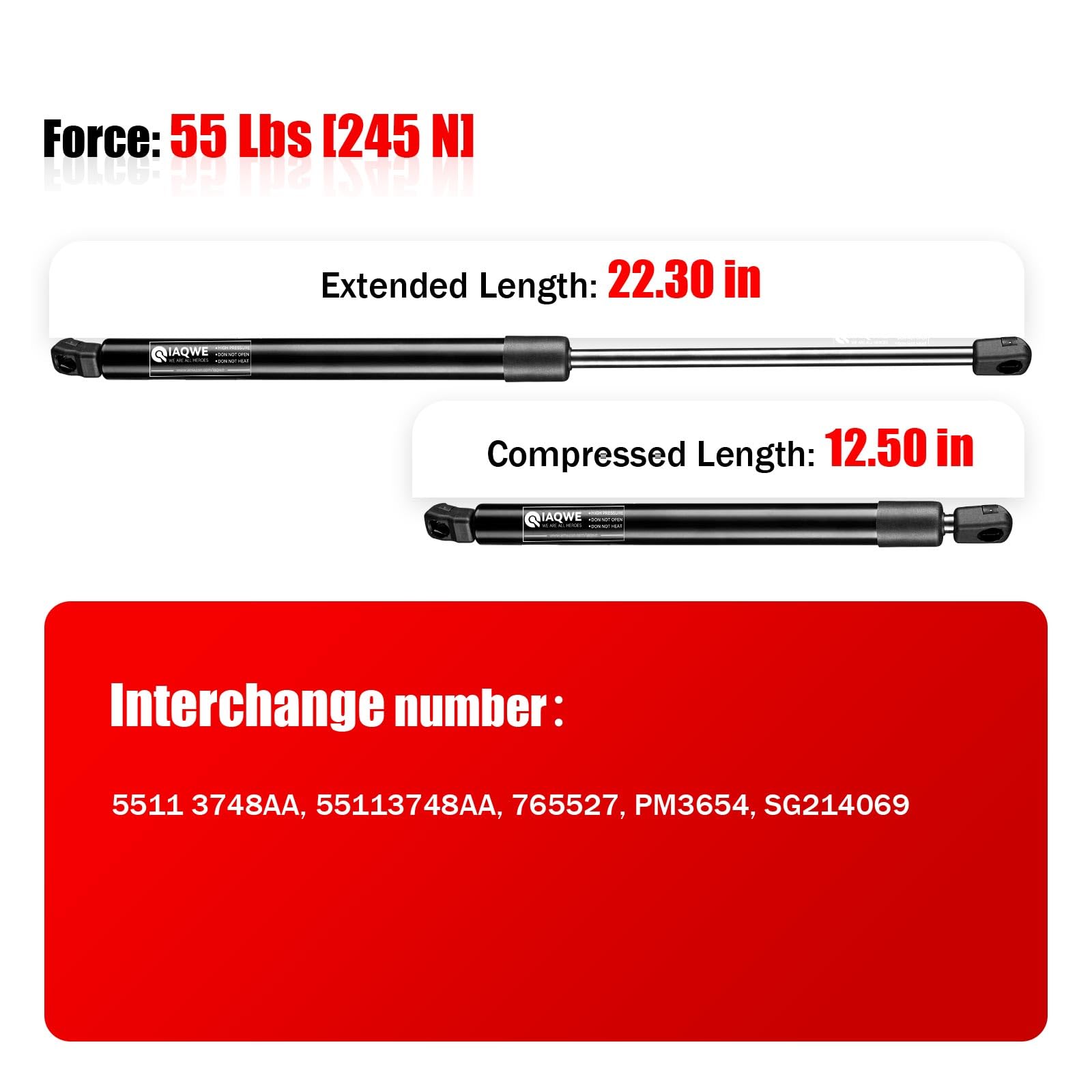 Iaqwe Pm3654-W Grand And Durango Hood Lift Support Compatible With 2004-2022 Dodge Durango, Front Gas Struts Spring Fits For 201