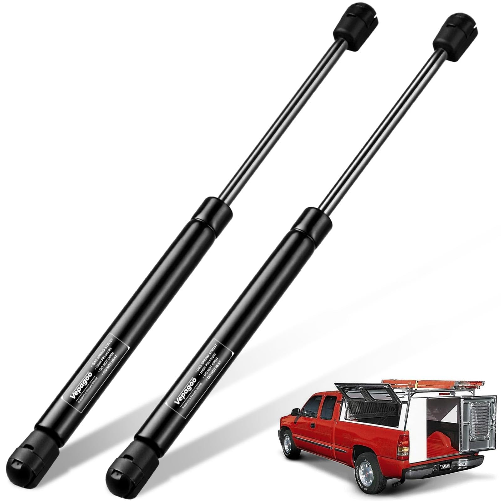 Vepagoo C16-21220 18.7 inch 28Lb/125N Gas Shocks Struts Sping for are Leer Snugtop Camper Topper Shell Rear Window, Truck Canopy